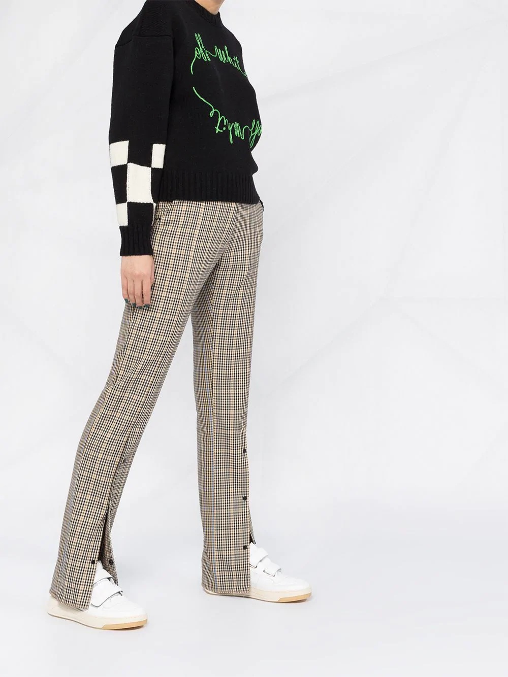 checker embroidered jumper - 6