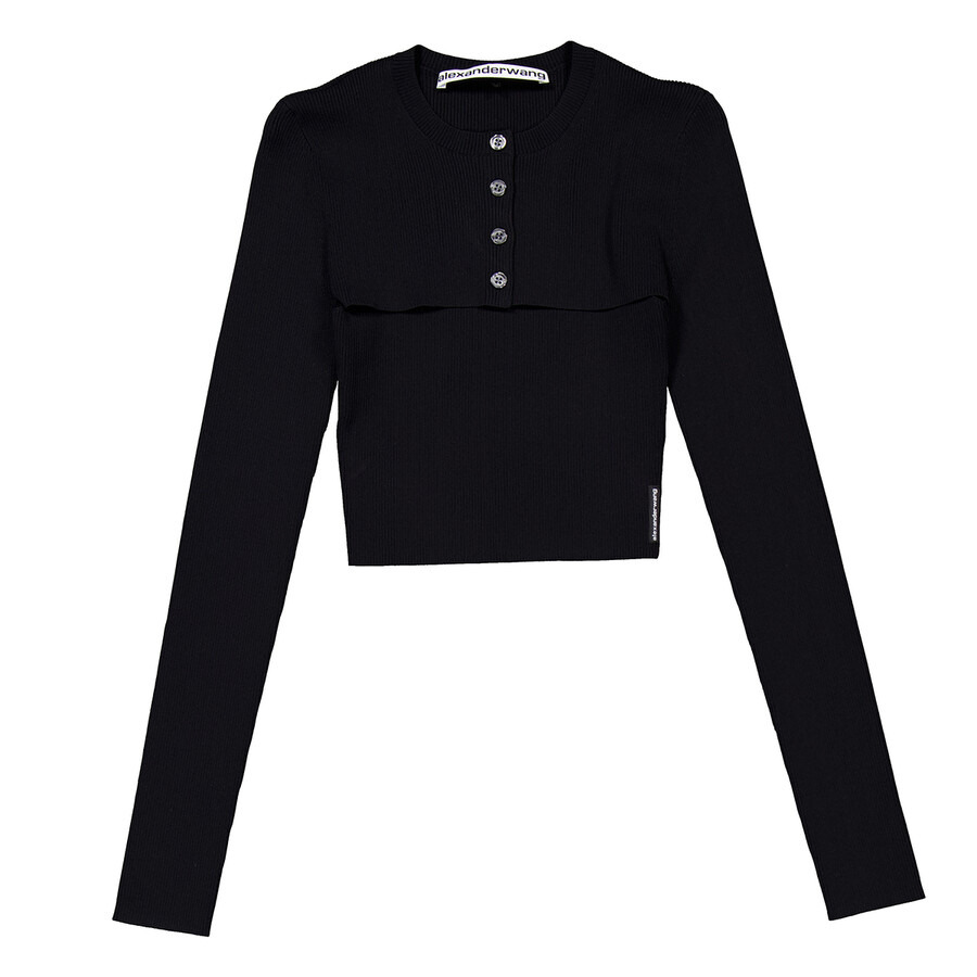 T by Alexander Wang Ribbed-Knit Double Layer Top - 5