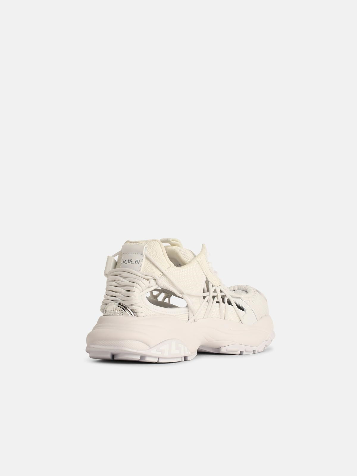 'MERCURY' WHITE LEATHER BLEND SNEAKERS - 3