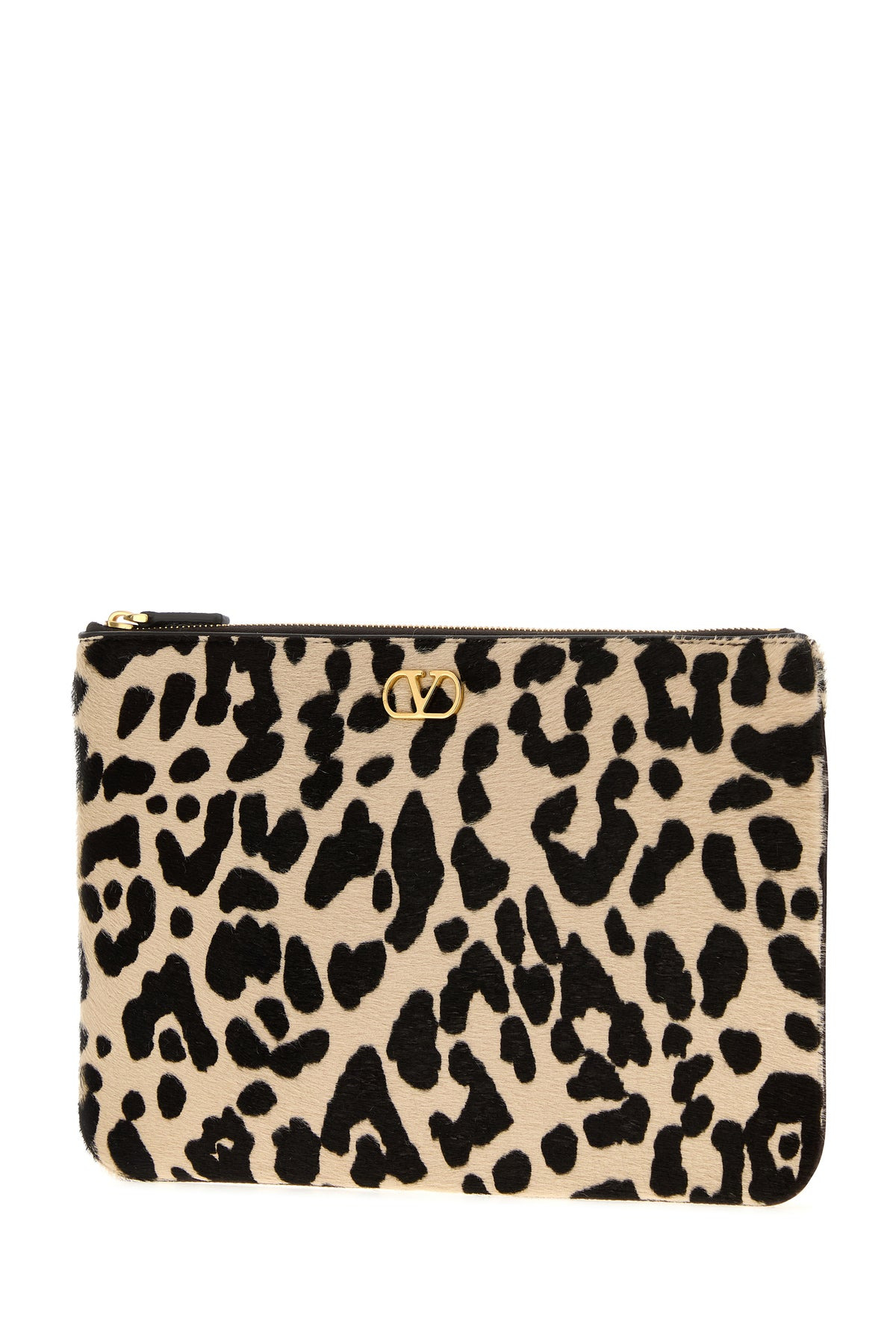 Printed calf hair VLogo Signature pouch - 2