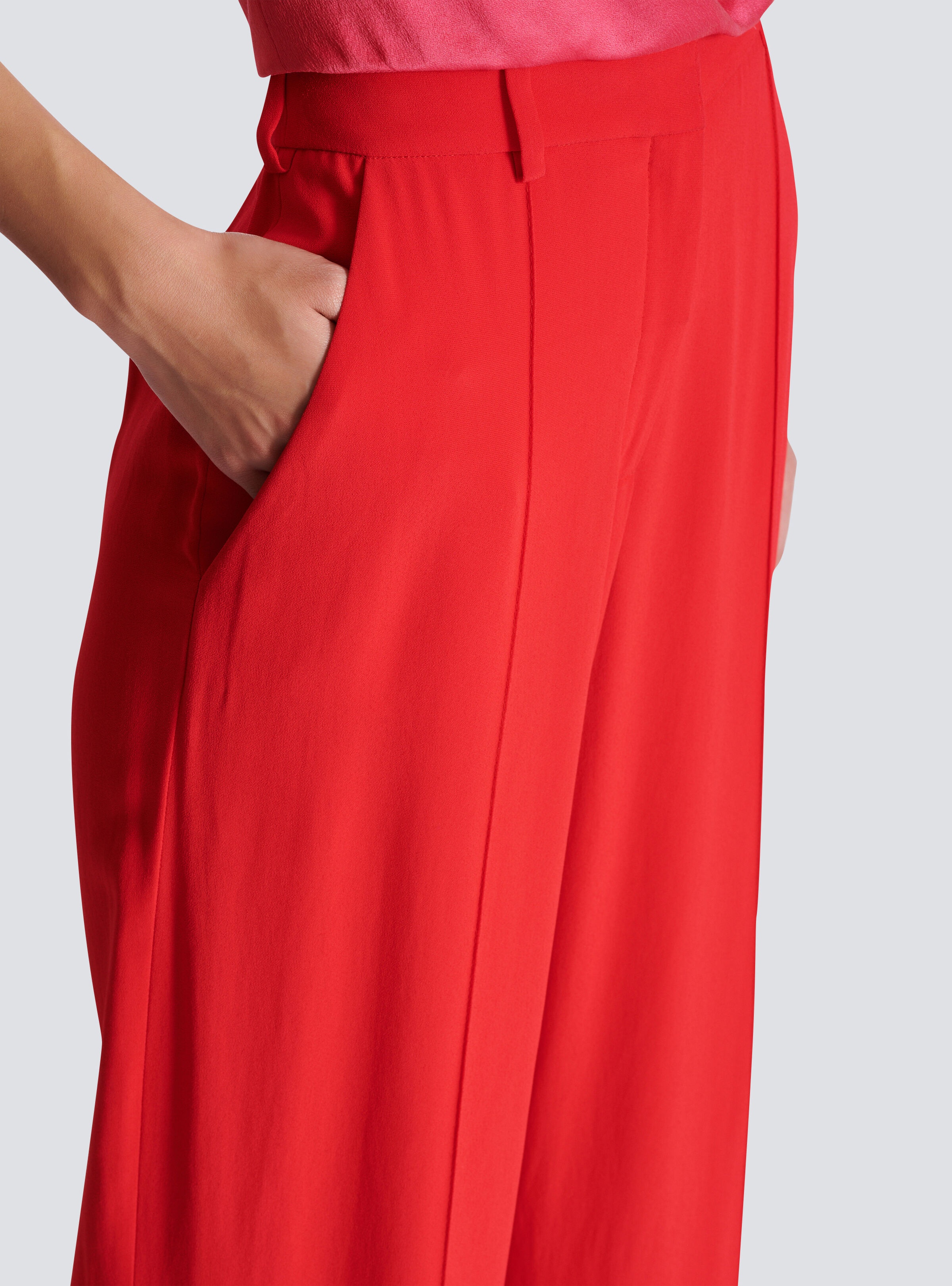 Crepe straight-leg tailored trousers - 6
