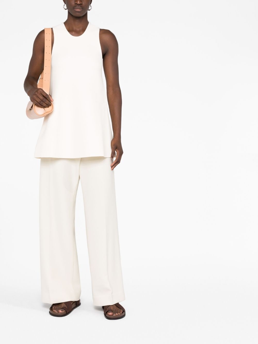 cropped-detail sleeveless blouse - 2