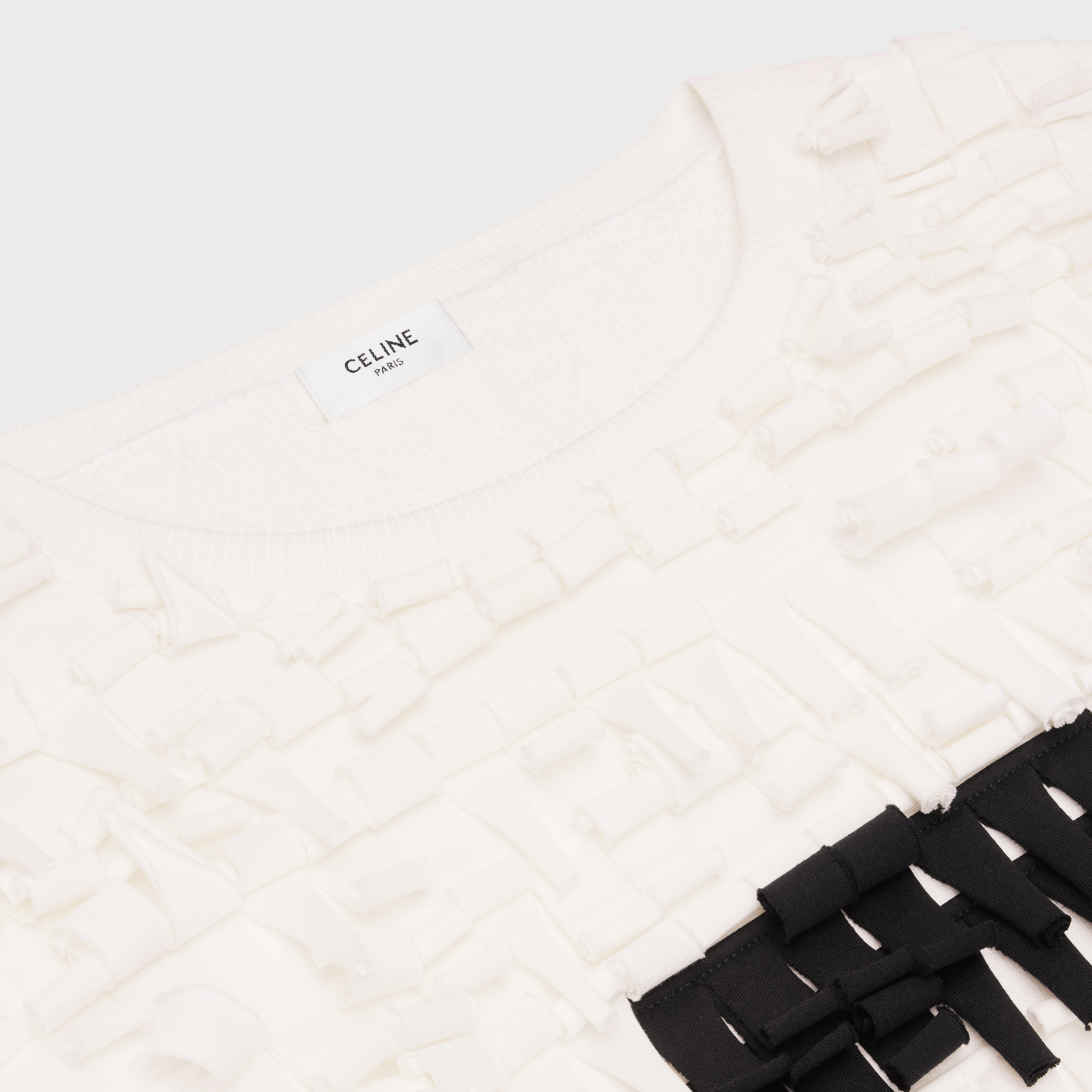COTTON FLEECE SWEATSHIRT WITH INITIAL FRINGES - 3