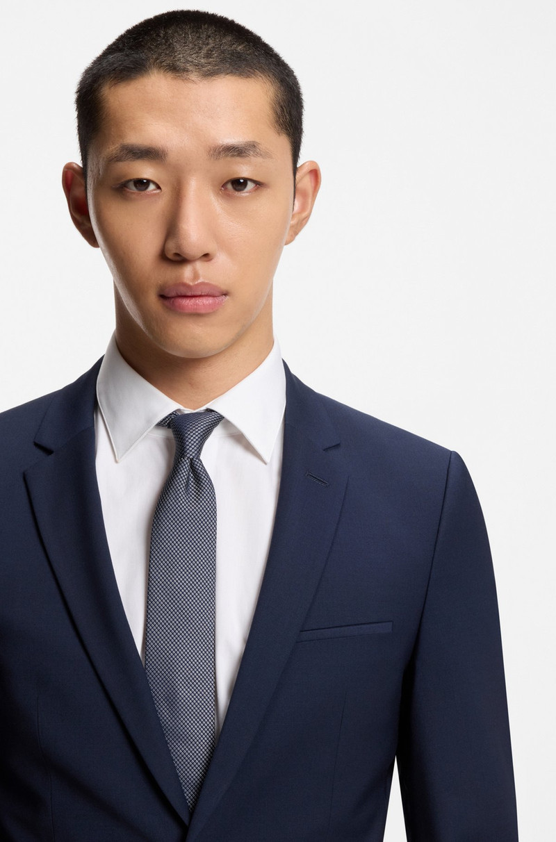 HUGO SILK TIE WITH SUBTLE JACQUARD PATTERN outlook