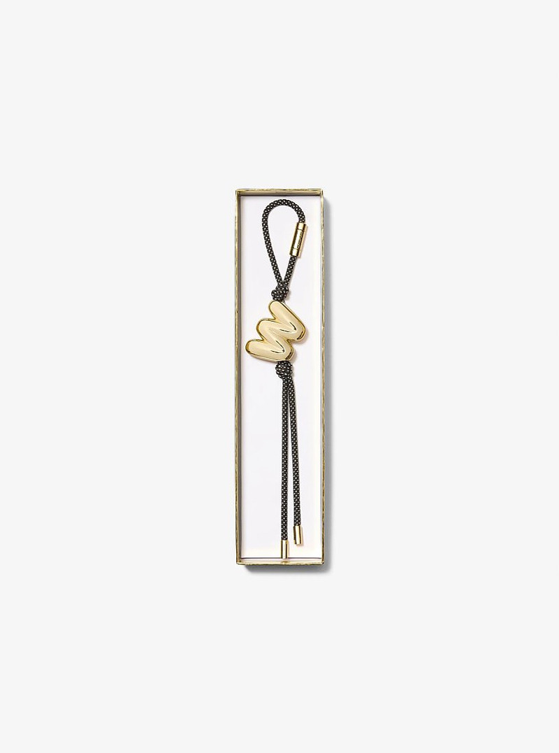 MICHAEL KORS Initial Gold-Tone and Speckled Cord Bag Charm outlook