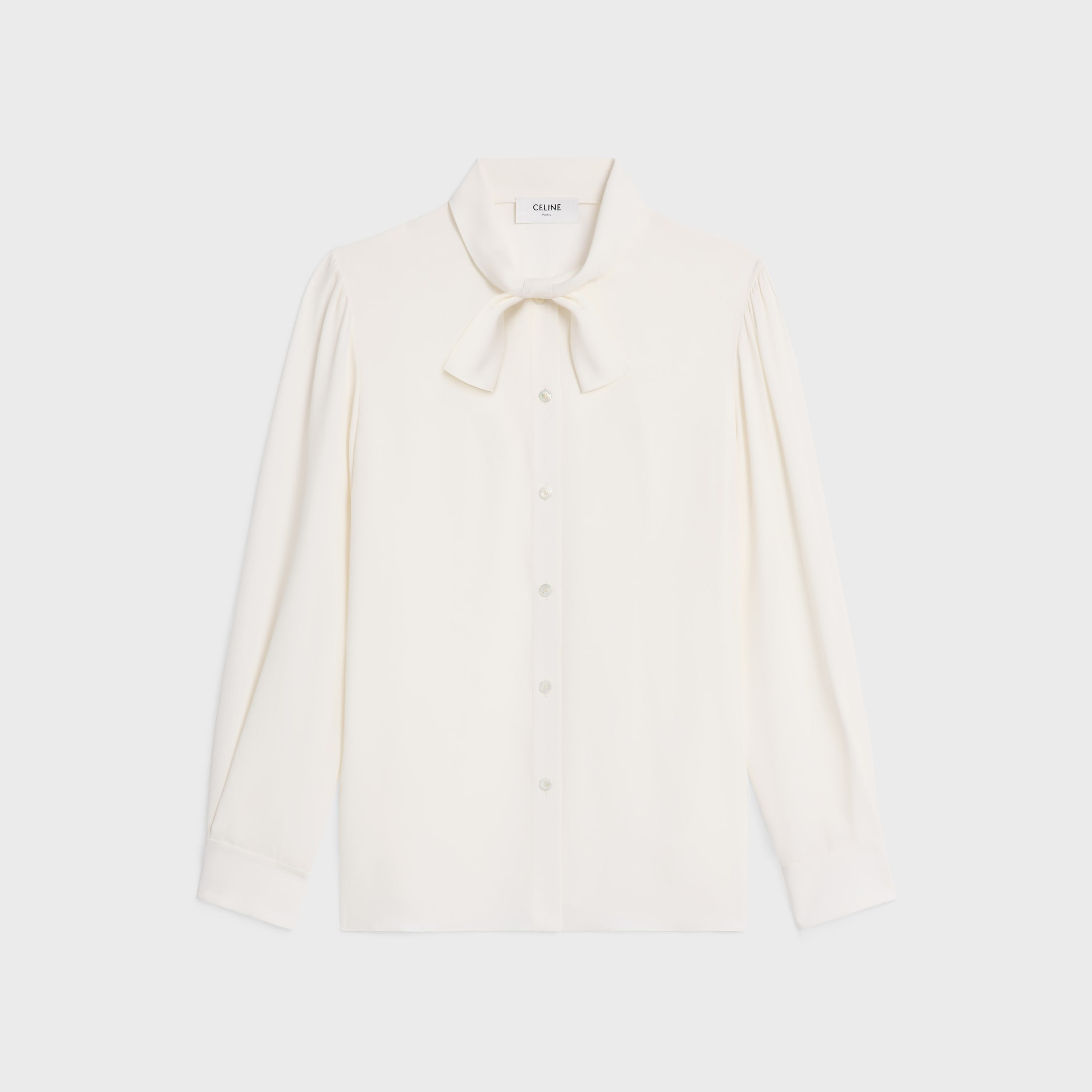 lavallière blouse in crêpe de soie and acetate - 1