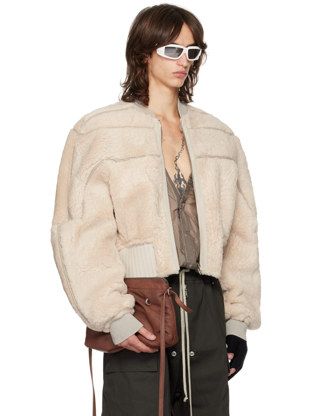 Off-White Porterville Girdered Reversible Shearling Bomber Jacket - 2