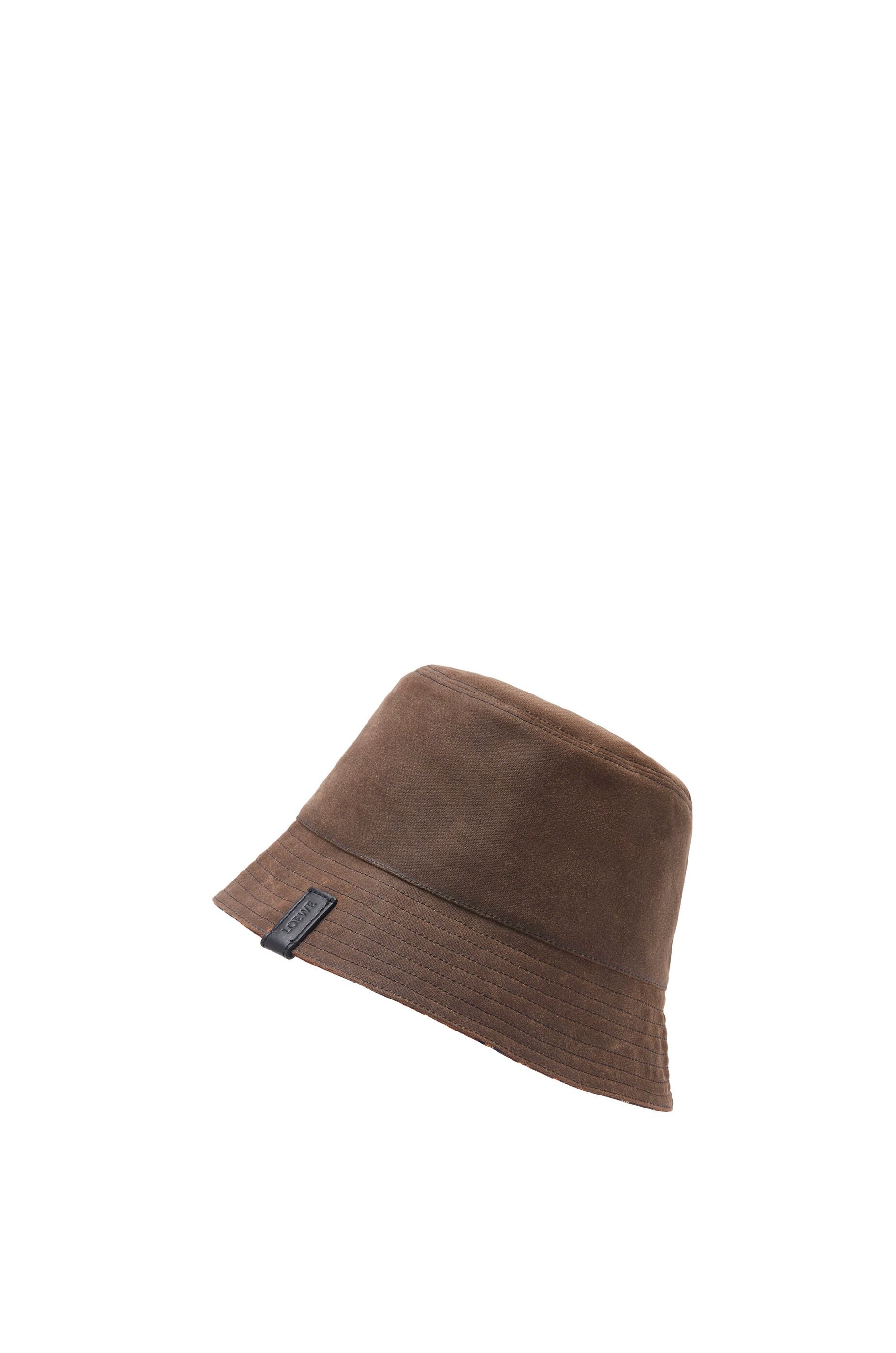 Reversible bucket hat in waxed canvas and tartan - 4