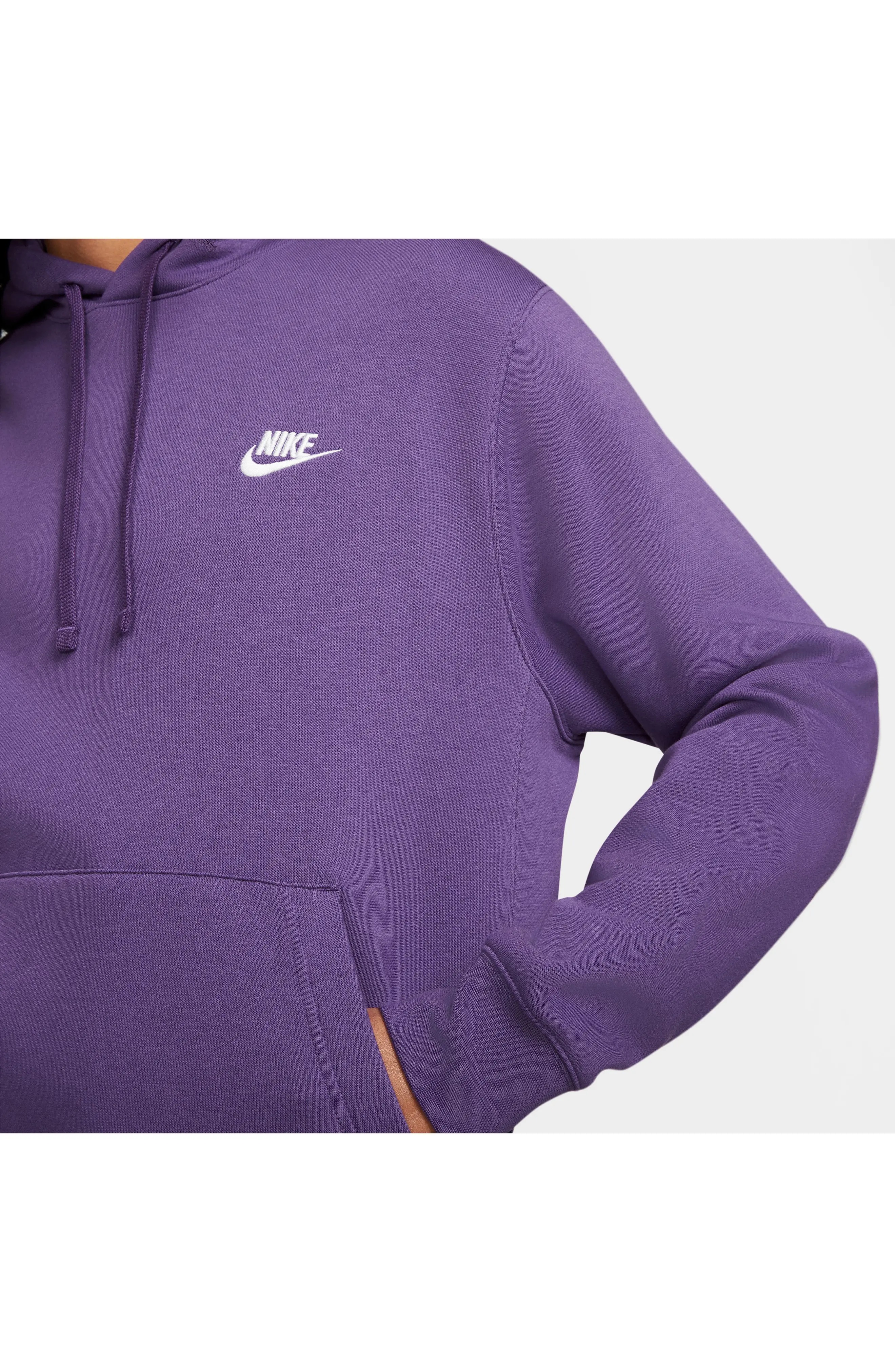 Sportswear Club Hoodie in Purple Cosmos/White - 3