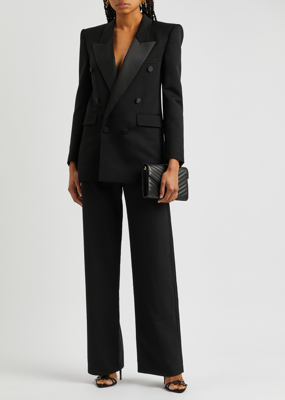 Double-breasted wool blazer - 4