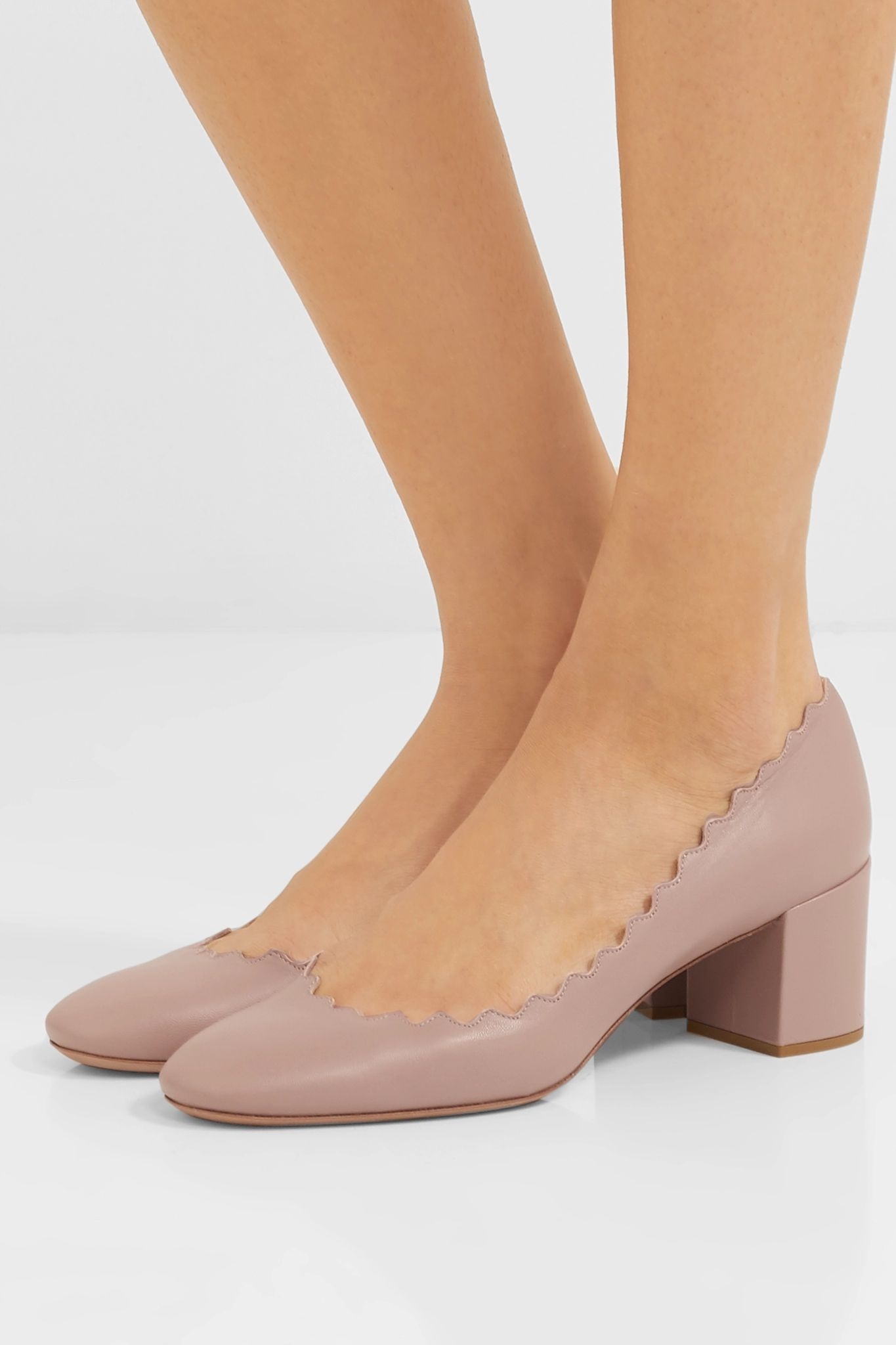 Lauren scalloped leather pumps - 2