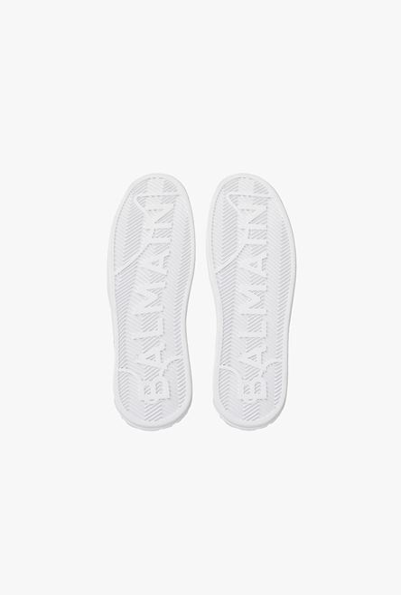 White calfskin and metallic gold leather B-Court sneakers - 5