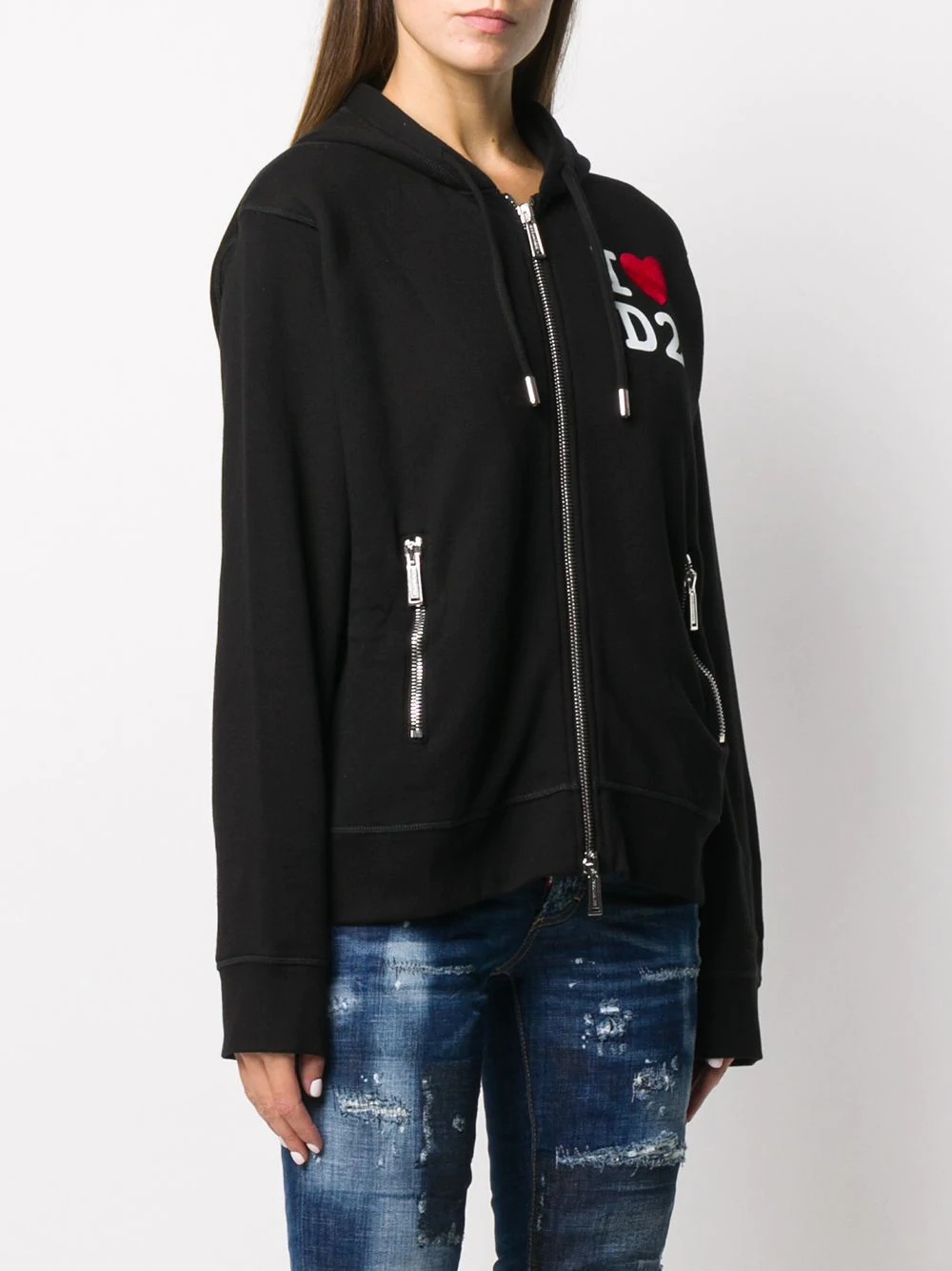 logo-print zip hoodie - 3