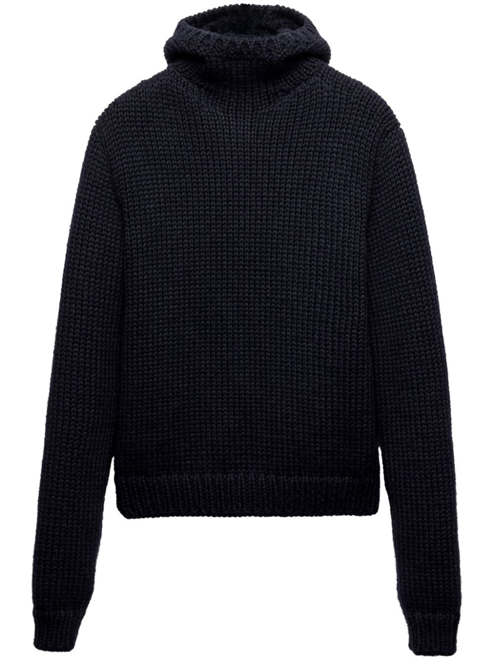 hooded wool jumper - 1