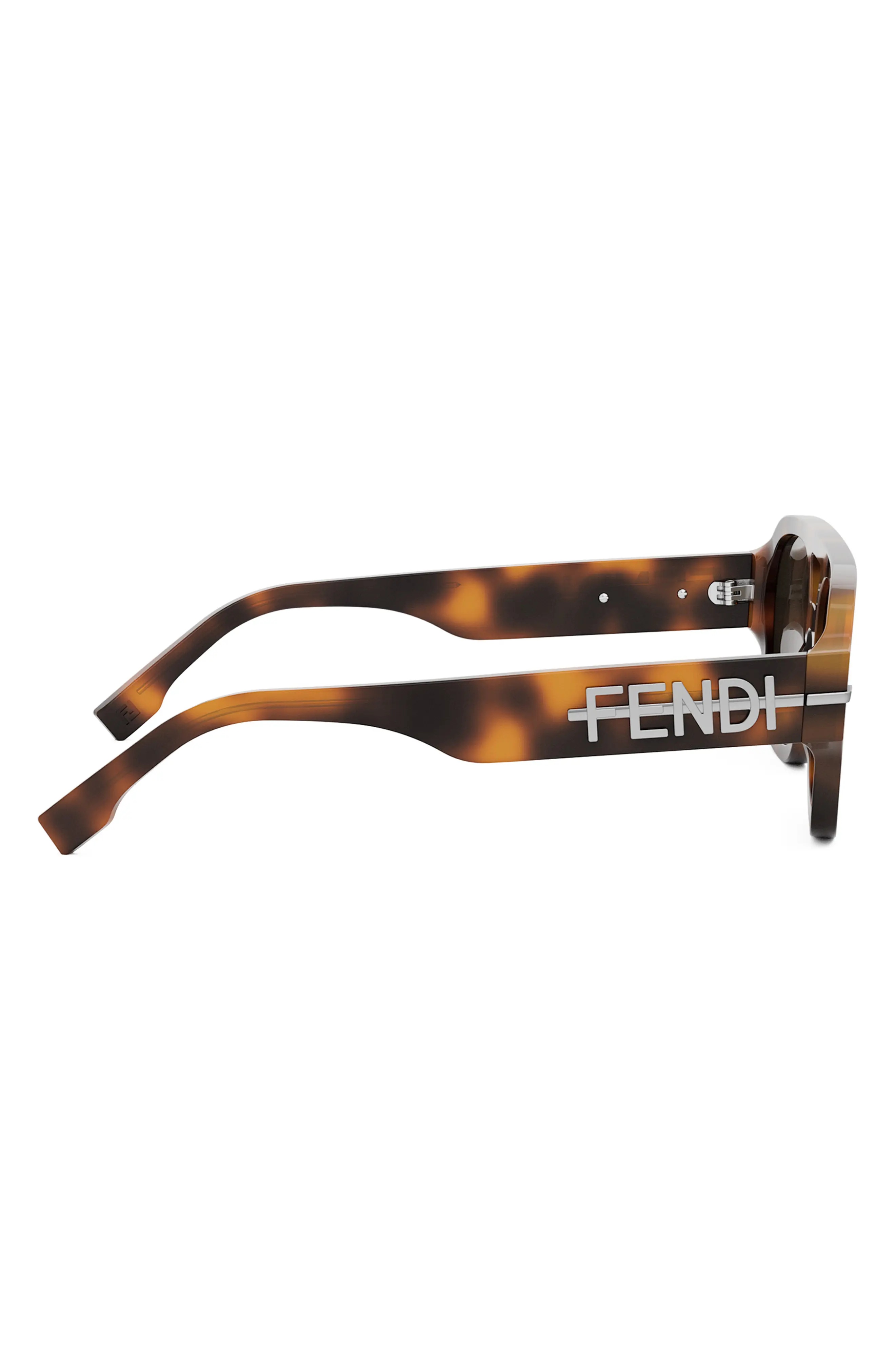 'Fendigraphy 55mm Geometric Sunglasses in Blonde Havana /Brown - 3