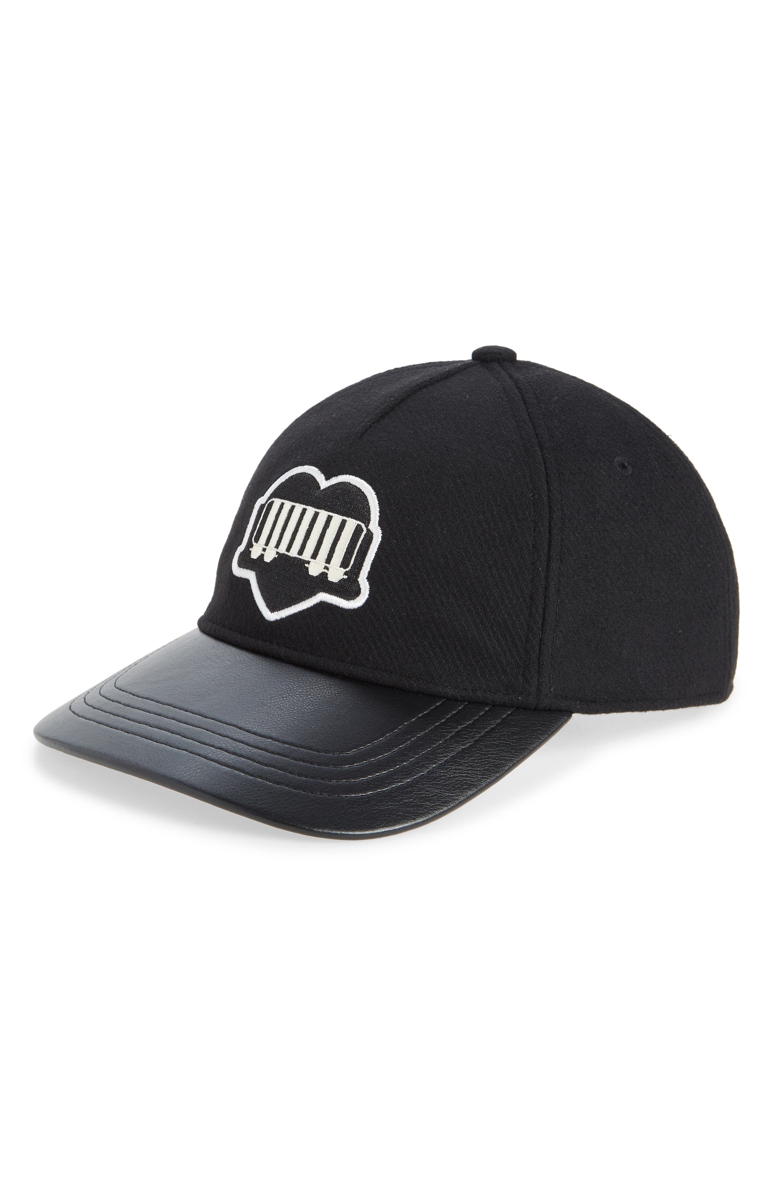 Carhartt Work In Progress Heart Train Mixed Media Baseball Cap in Black /Black at Nordstrom - 1
