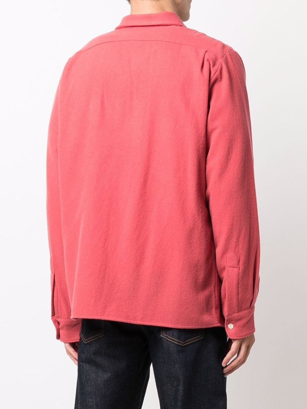 camp collar wool-blend shirt - 4