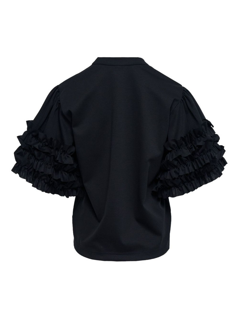 Noir Kei Ninomiya Ponte ruffled cotton T-shirt outlook