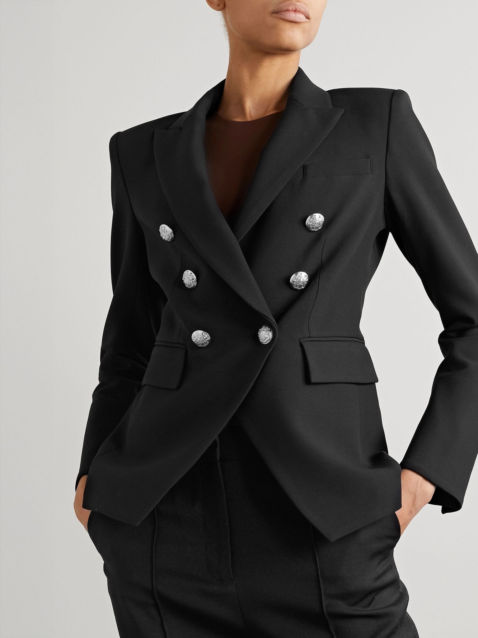 Miller Dickey double-breasted grain de poudre blazer Black - 3
