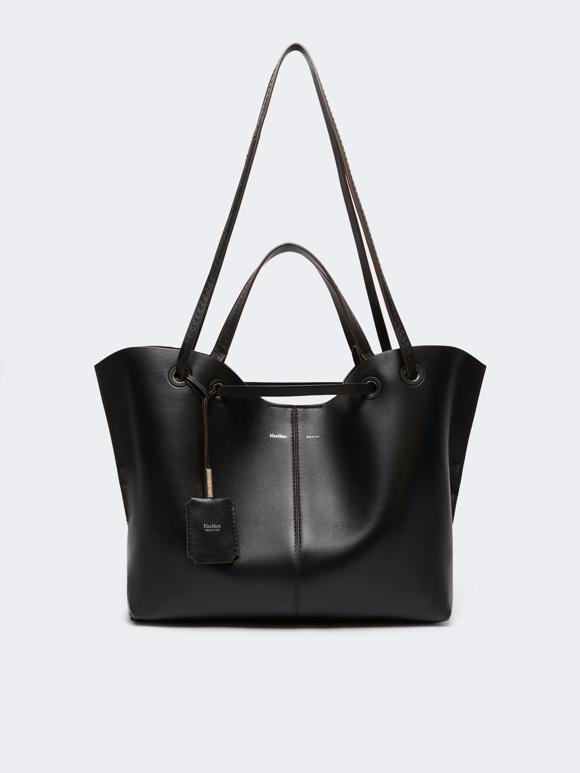 MIXEDDOUBLES Double nappa leather shopper bag - BLACK - 1