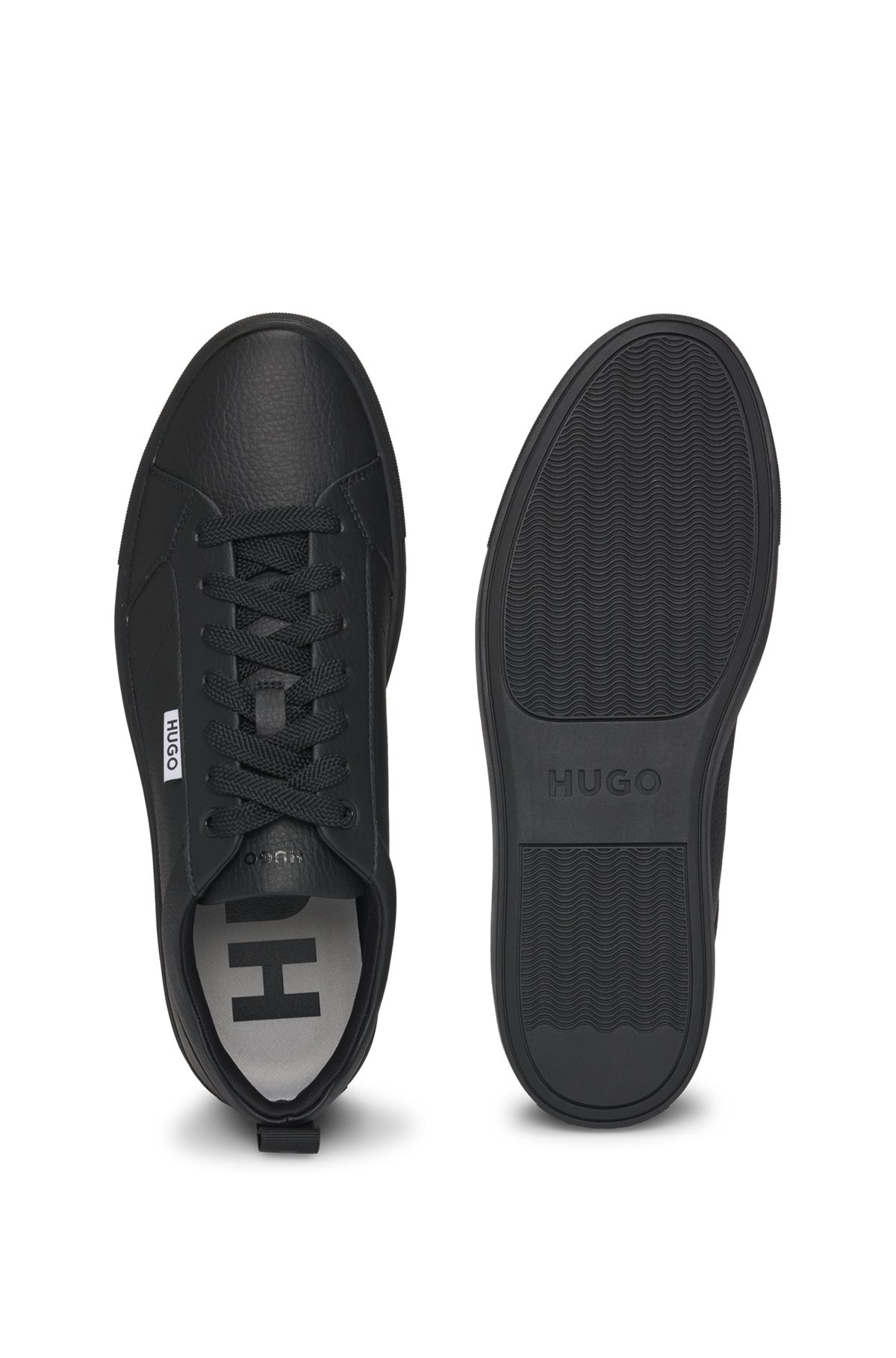 LOW-TOP TRAINERS IN GRAINED FAUX LEATHER - 4