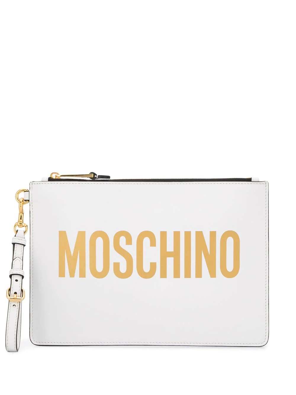 logo-print clutch bag - 1