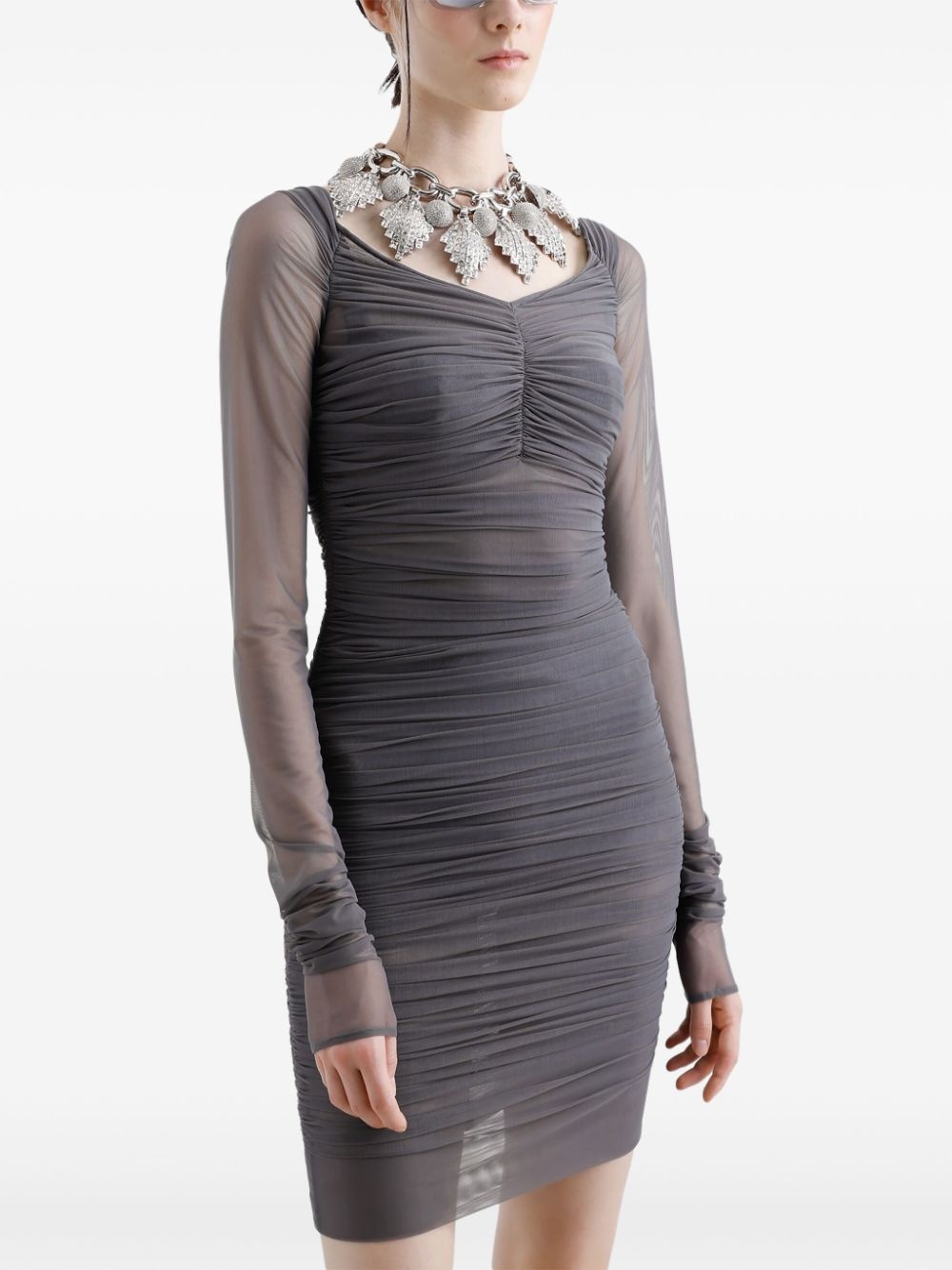 ruched mini dress - 4