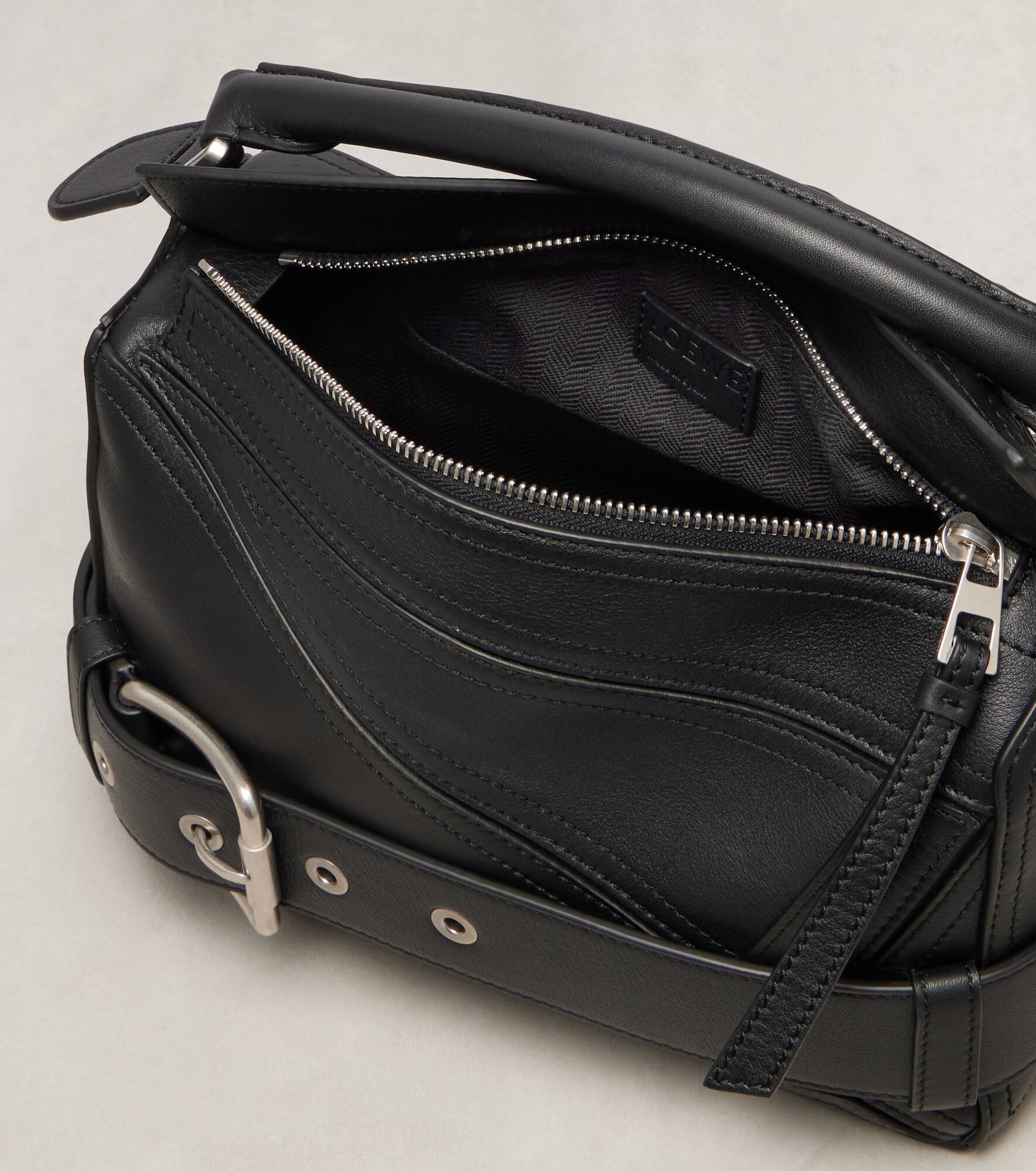 Puzzle Biker Small leather tote bag - 3