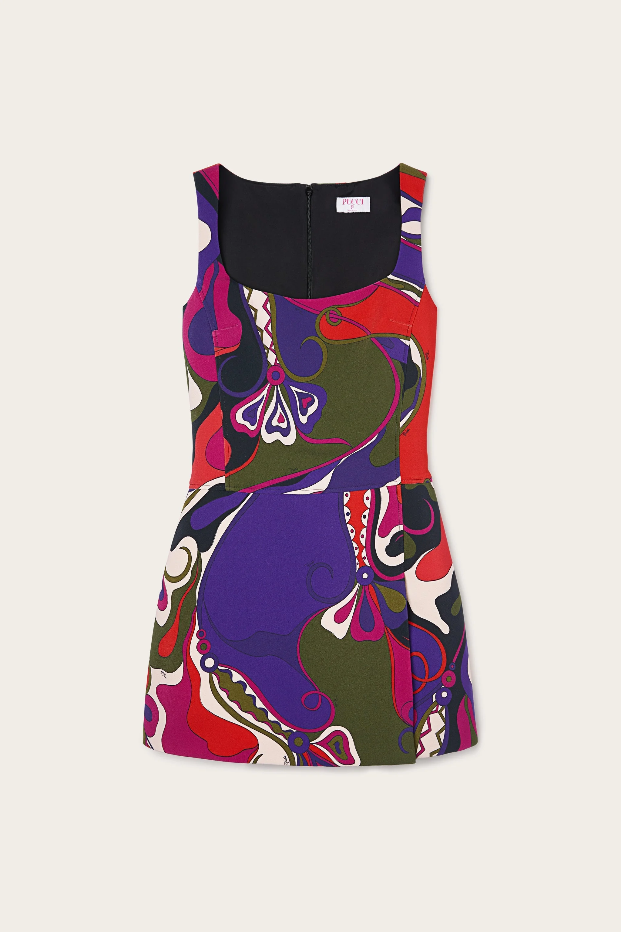 ORCHIDEE PRINT SHORT DRESS - 1