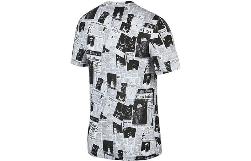 Jordan Air Jordan Rivals Full Print Sports Round Neck Short Sleeve Gray CD5849-100 outlook