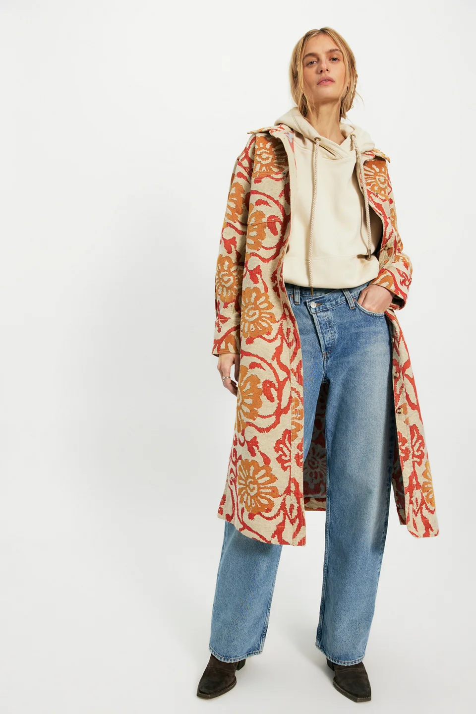 We The Free Brick Lane Jacquard Maxi Shirt Jacket - 1