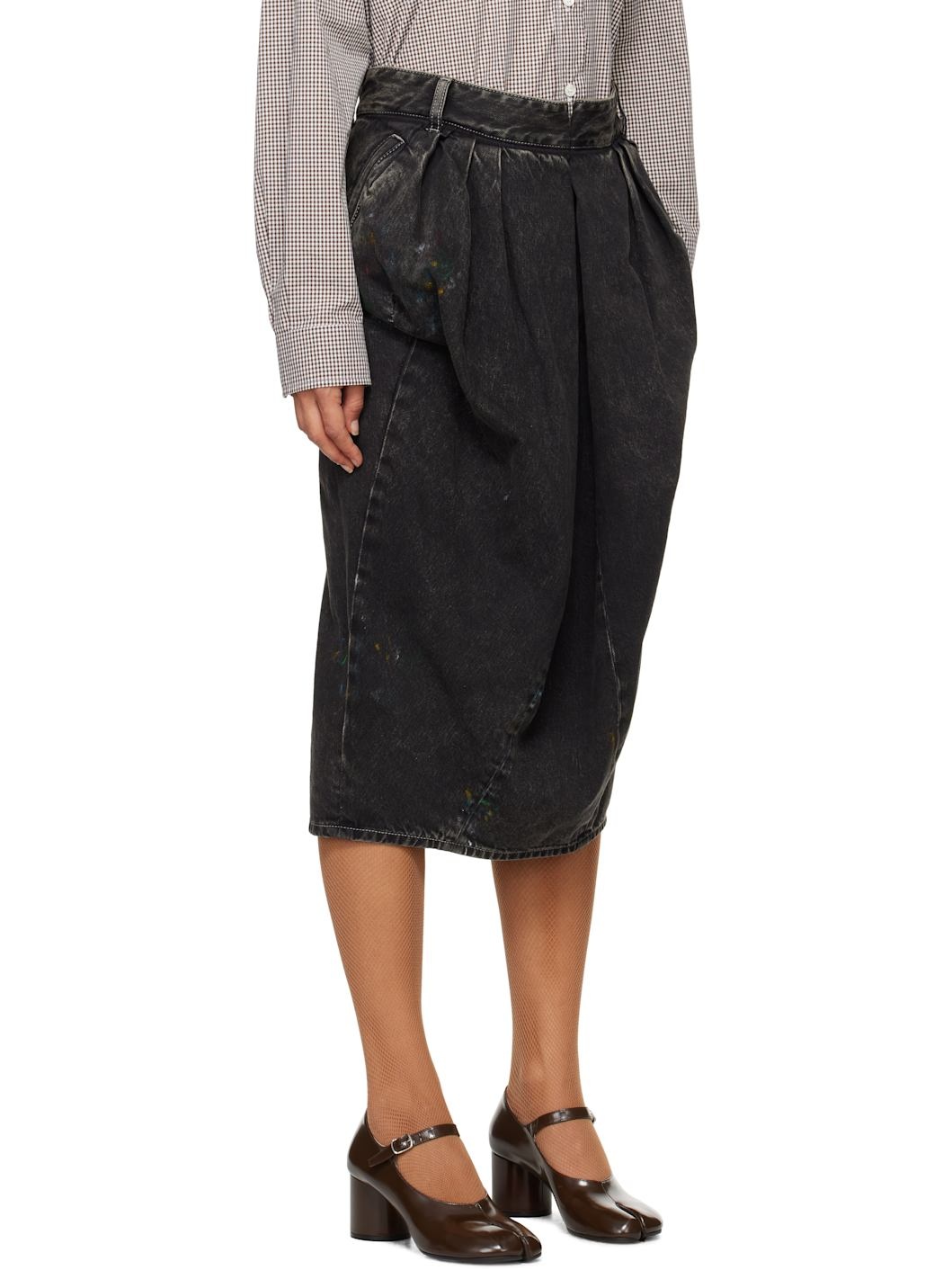 Maison Margiela Black 14 Oz Origin Denim Midi Skirt | REVERSIBLE