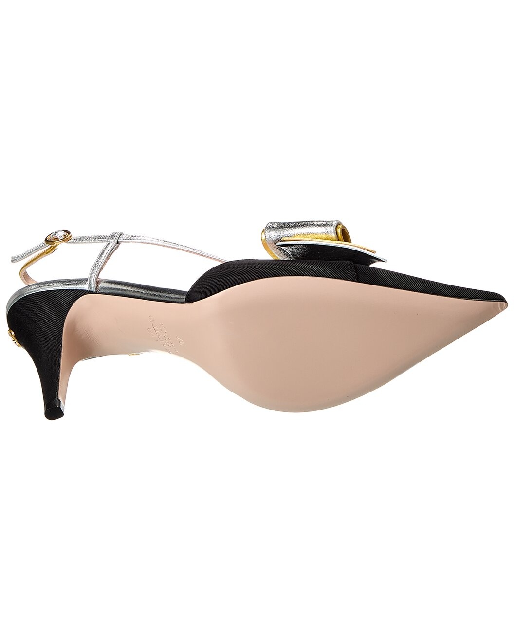 Valentino Bowow 85 Grosgrain & Leather Slingback Pump - 4