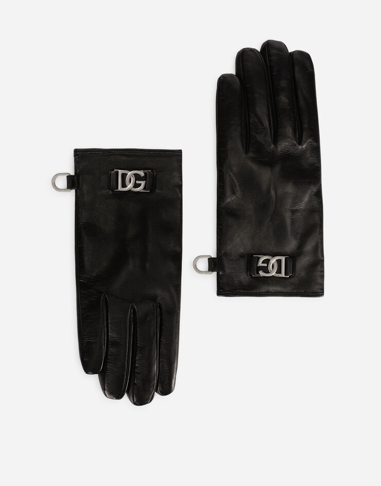 Nappa leather gloves with DG logo - 1