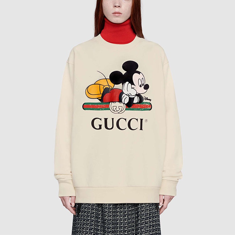 (WMNS) Gucci x Disney Co-Branded Oversized Mickey Mouse Pattern Sweater For Beige 469250-XJB8C-9230 - 2
