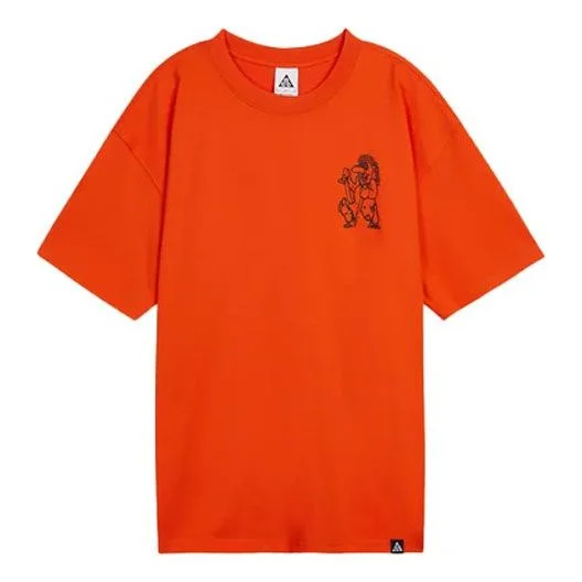 Nike ACG 트롤리 만화 인쇄 스포츠 둥근 목 짧은 소매 오렌지 DJ5808-817 - 1