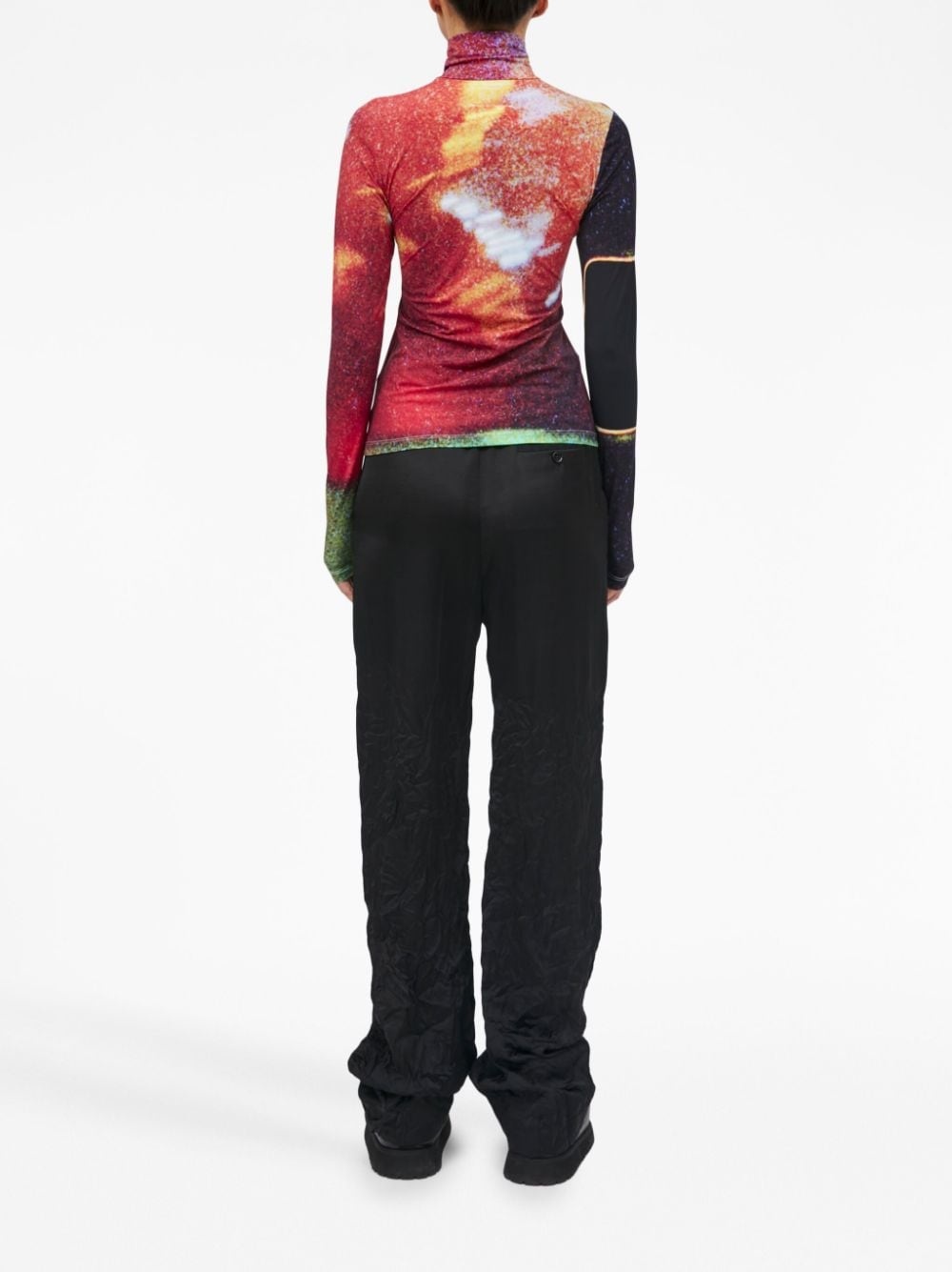 space-print high-neck top - 4