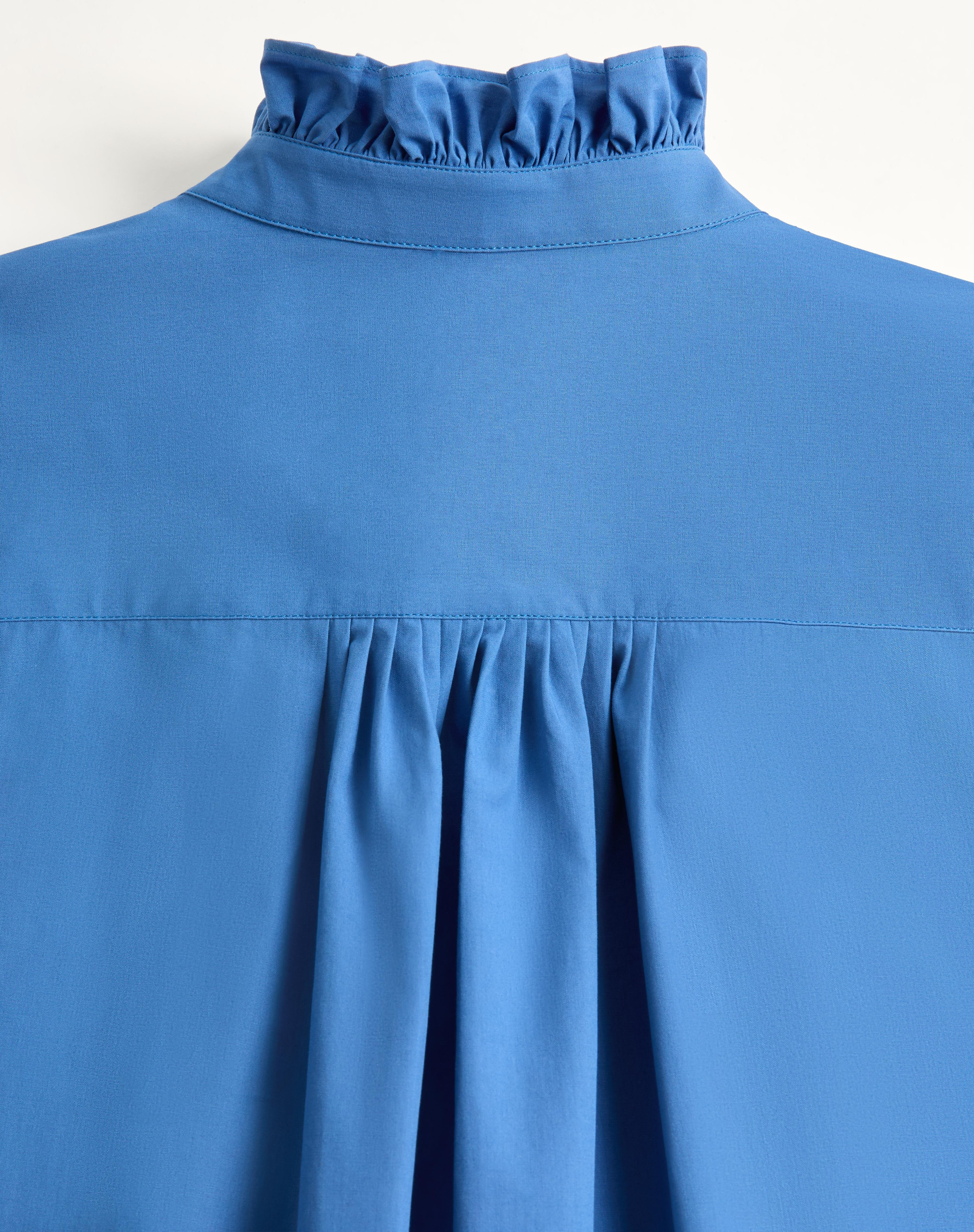 COTTON POPLIN SHIRT WITH PLASTRON AND RUFFLES - 8
