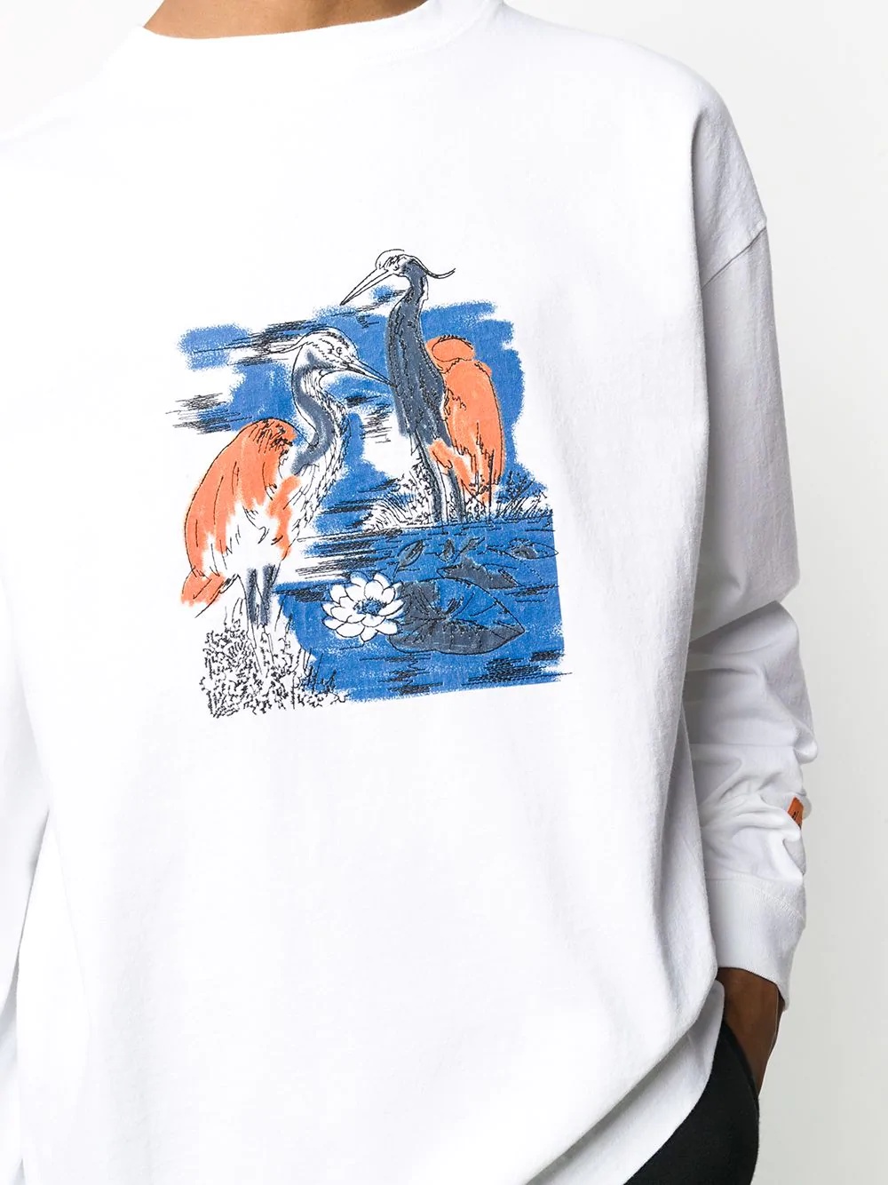 Heron-print crew neck sweatshirt - 5