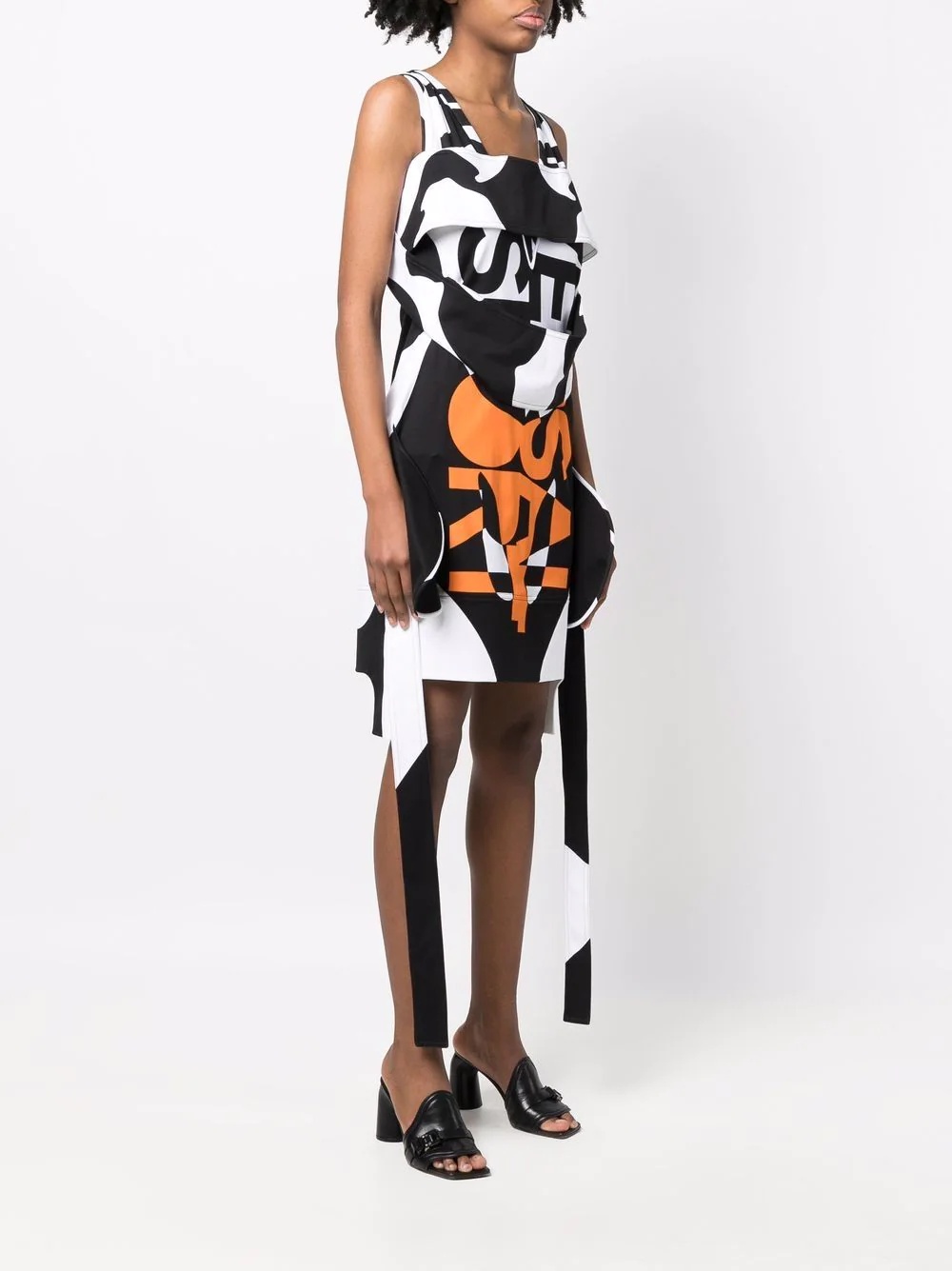 panelled graphic print mini dress - 3
