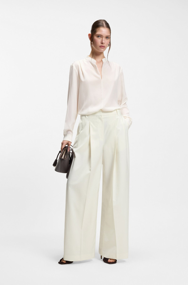 BOSS RELAXED-FIT TROUSERS IN A WOOL BLEND outlook