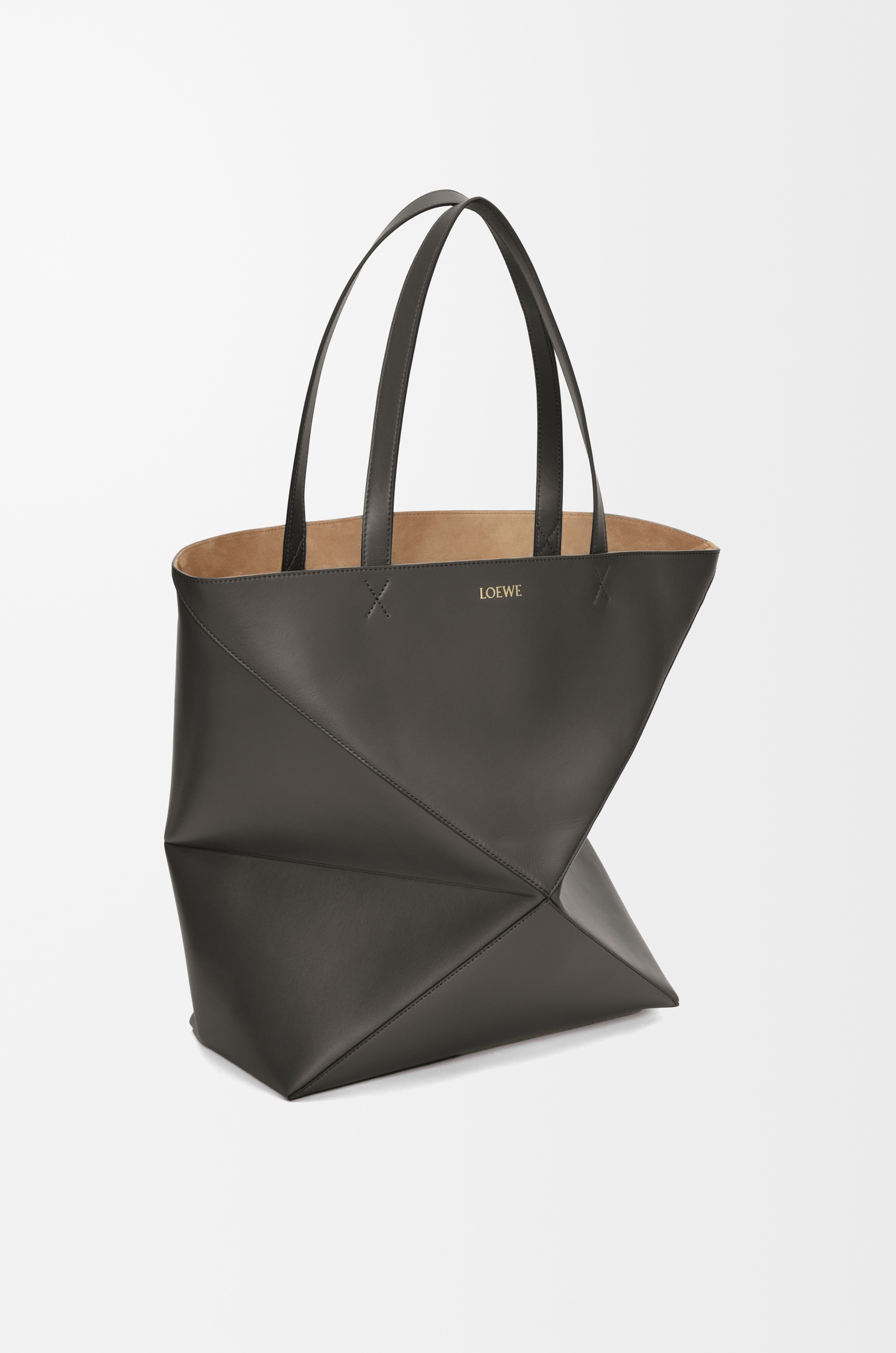 XL Puzzle Fold tote in shiny calfskin - 2