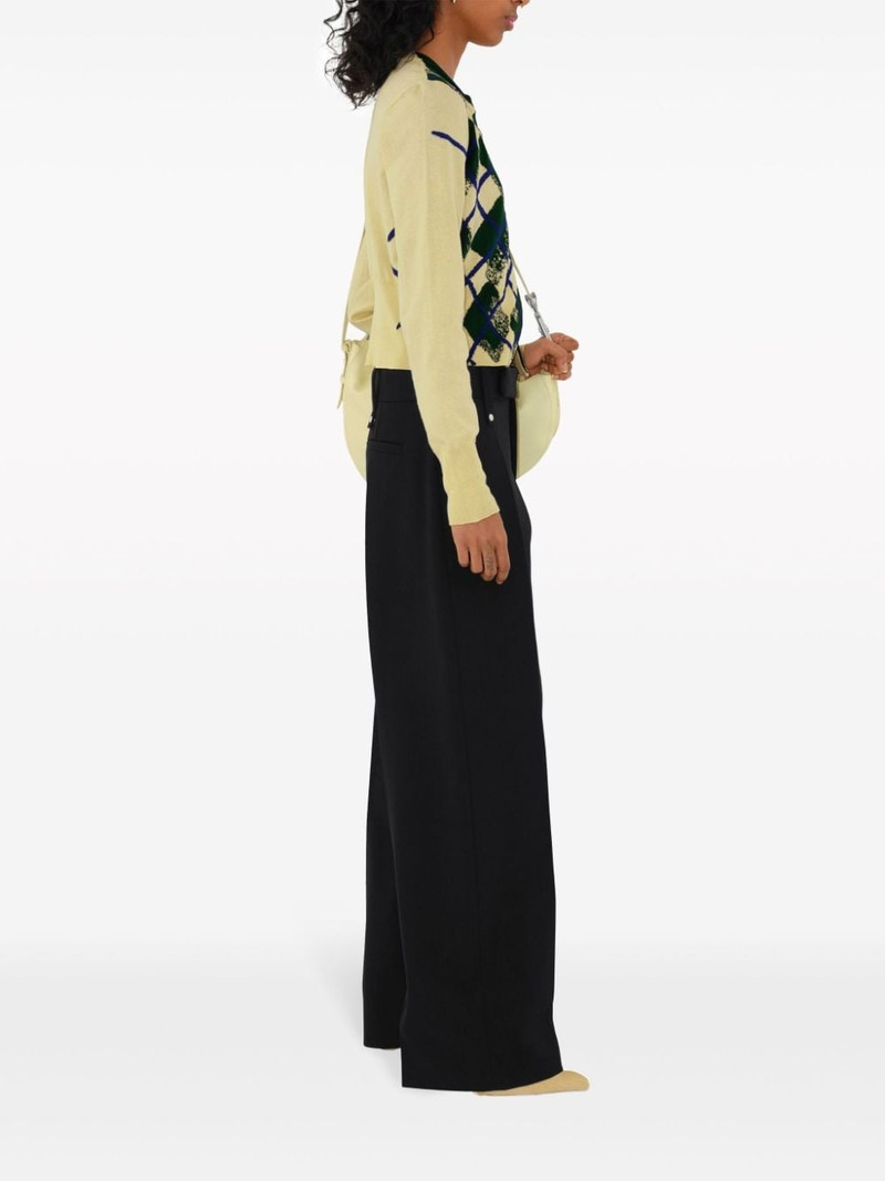 argyle-intarsia cropped cotton jumper 3