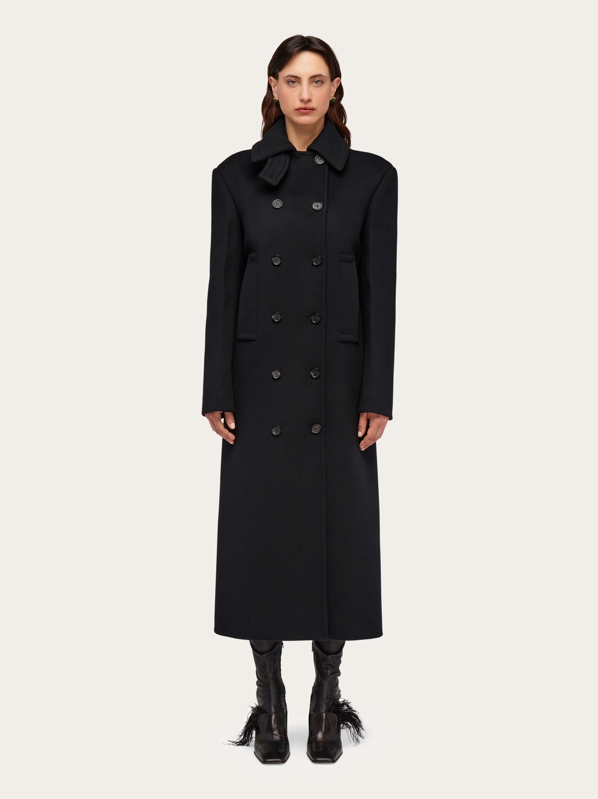 Cashmere blend double breasted coat - 2