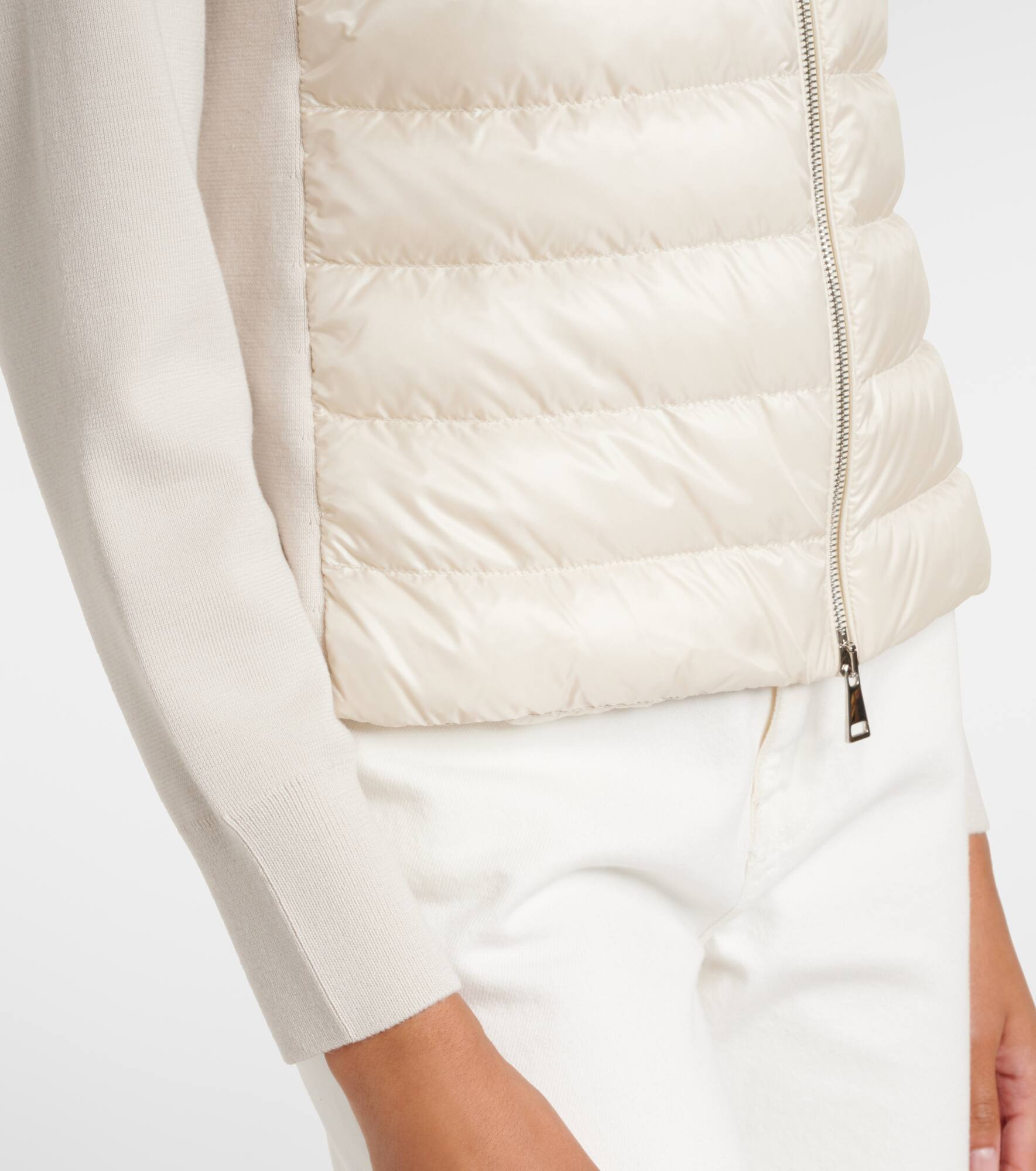 Down-paneled virgin wool cardigan - 5
