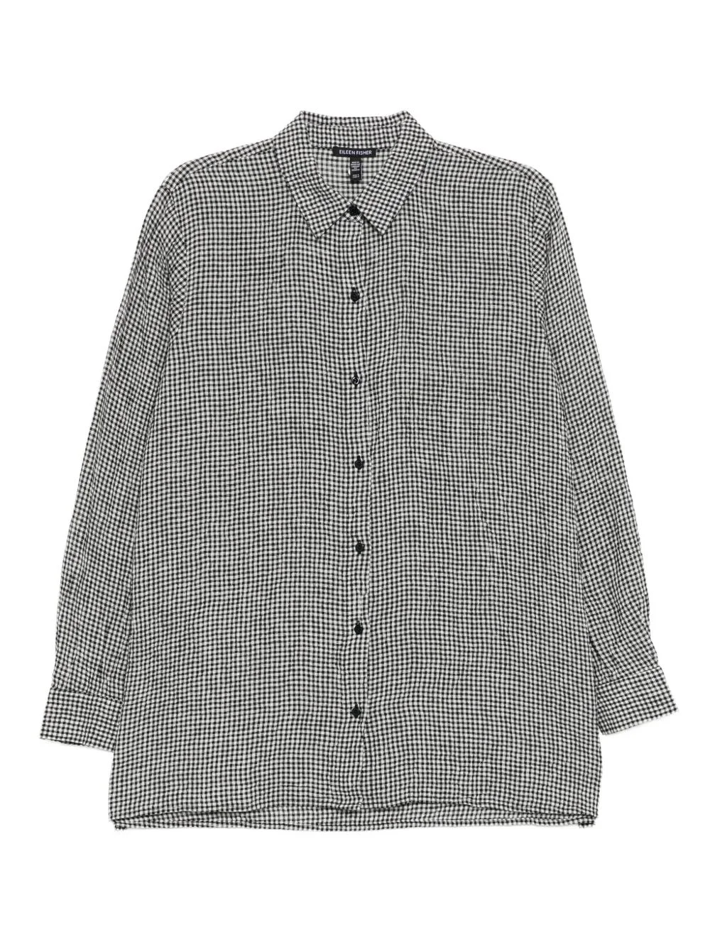 linen checked shirt - 1