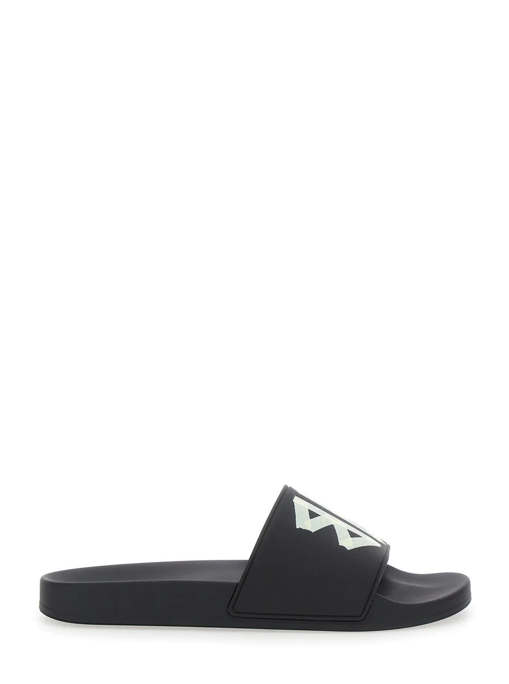 Balenciaga Men Black Sandals With Maxi Contrasting Logo In Tech Fabric Man - 1