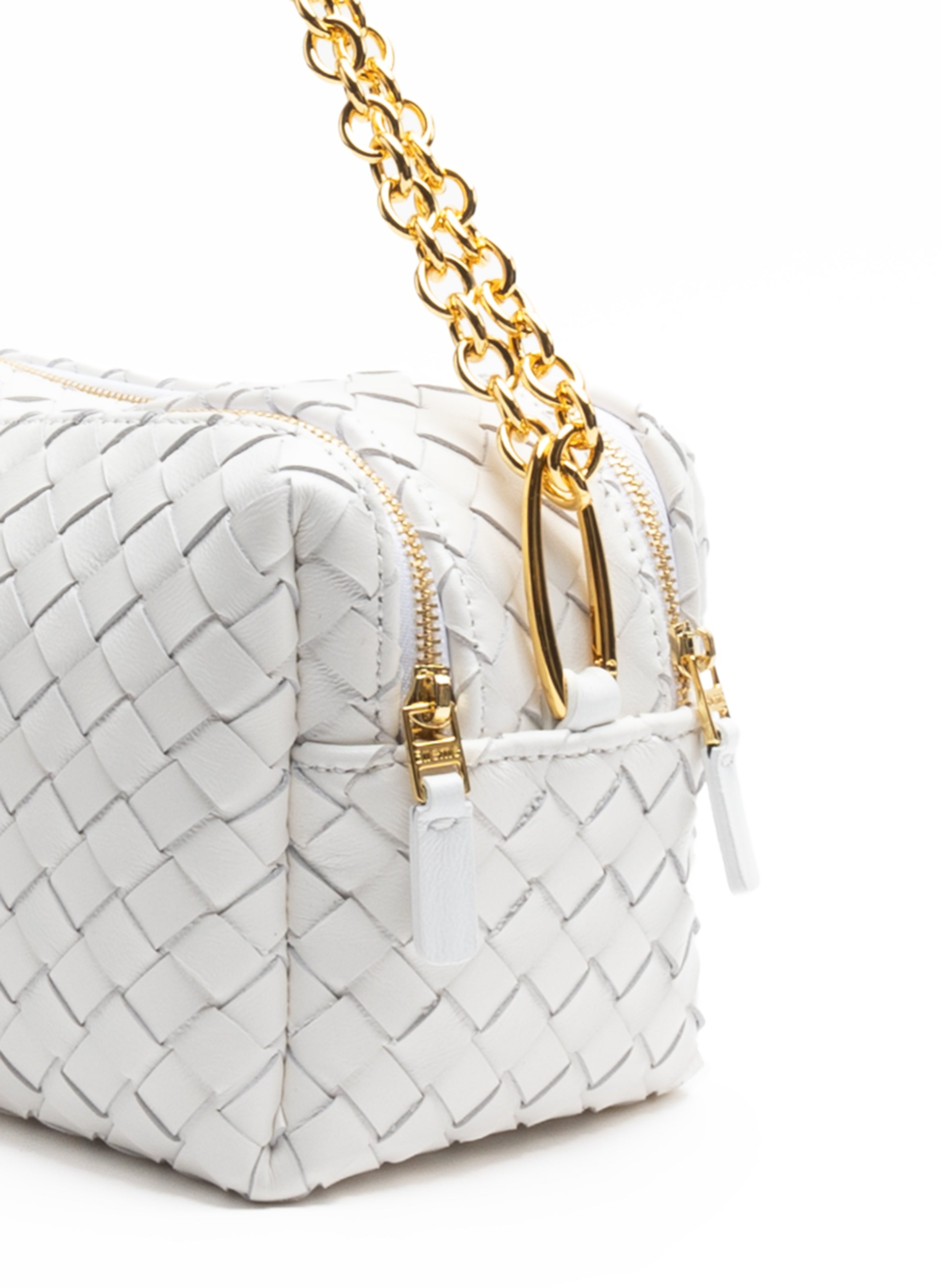 Trousse Chain Woven Leather White - 3