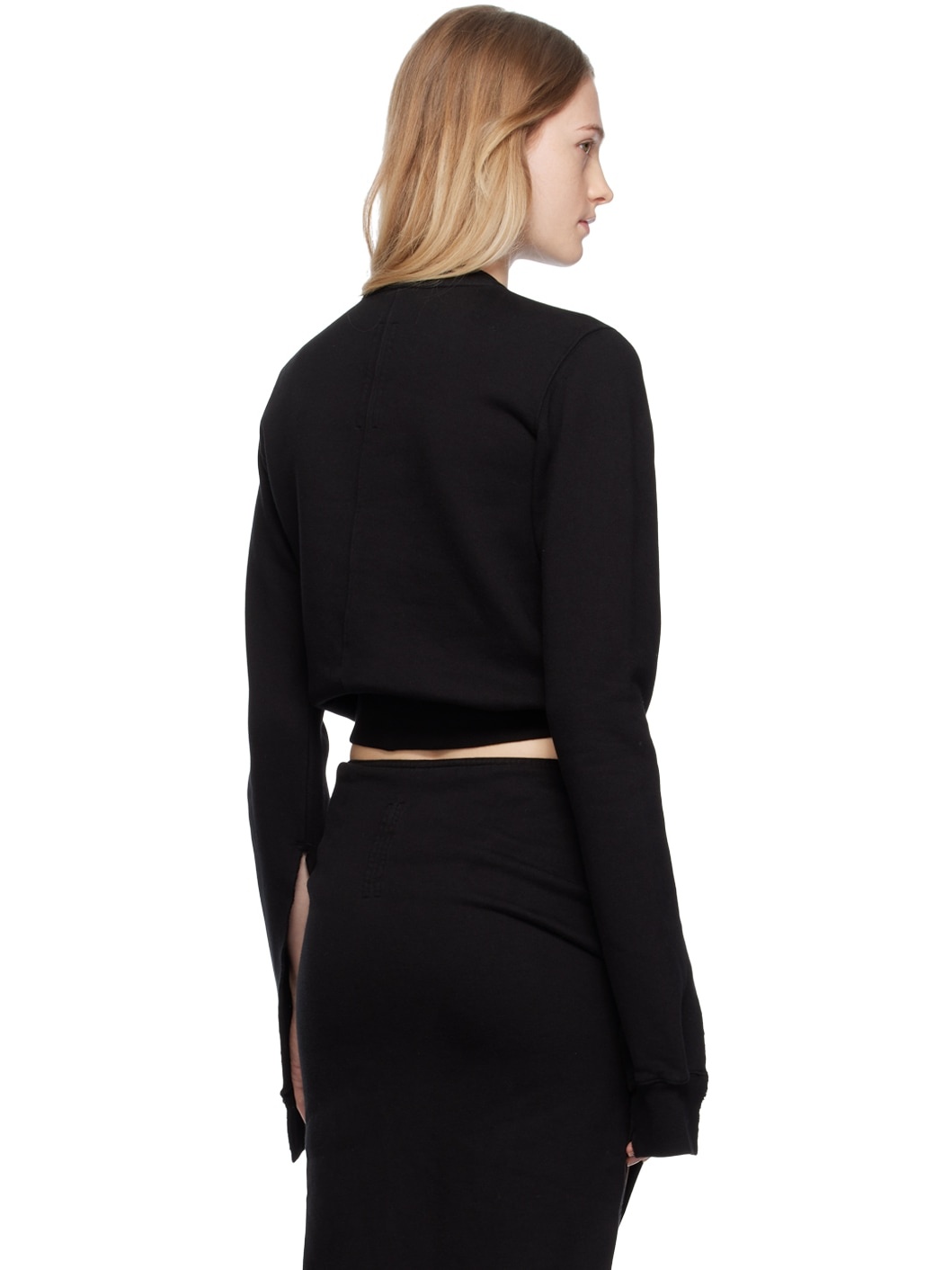 Black Raw Edge Sweatshirt - 3