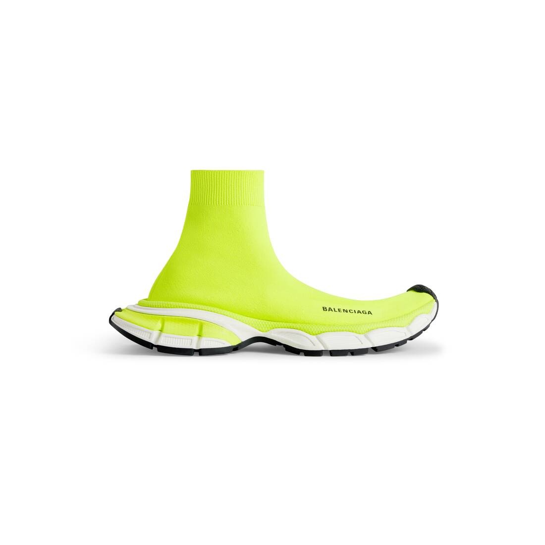 Men's 3xl Sock Recycled Knit Sneaker in Fluo Yellow - 1